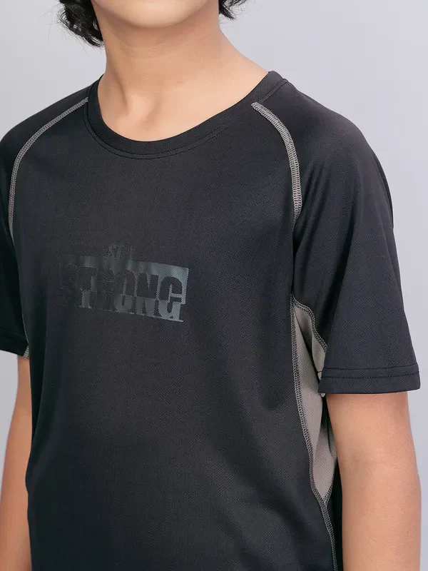 Boys Printed Slim Fit Crew Neck T-shirt with TECHNO COOL+ - Image 5