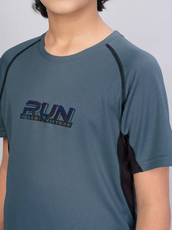 Boys Printed Slim Fit Crew Neck T-shirt with TECHNO COOL+ - Image 6