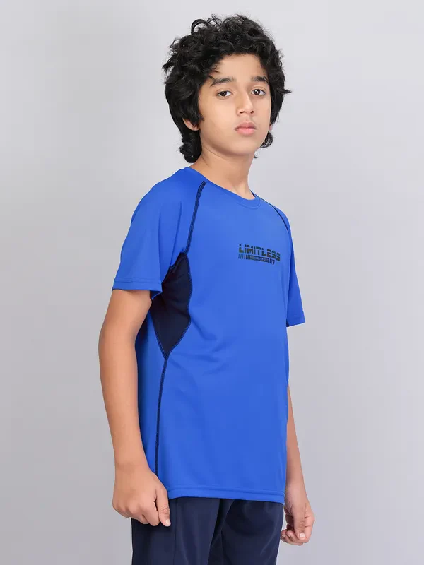 Boys Printed Slim Fit Crew Neck T-shirt with TECHNO COOL+ - Image 3