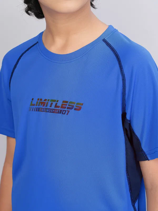 Boys Printed Slim Fit Crew Neck T-shirt with TECHNO COOL+ - Image 5