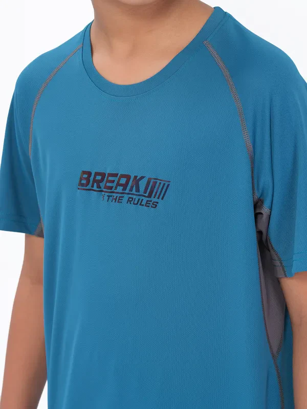 Boys Printed Slim Fit Crew Neck T-shirt with TECHNO COOL+ - Image 6