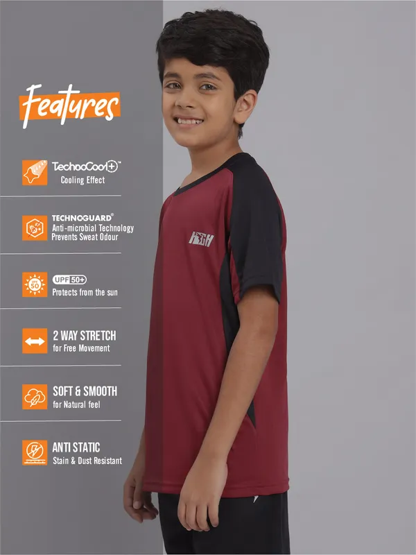 Boys Colorblock Slim Fit Crew Neck T-shirt with TECHNO COOL+ - Image 6
