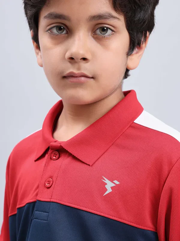 Boys Colorblock Slim Fit Polo T-shirt with TECHNO COOL+ - Image 5