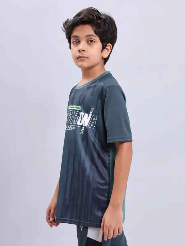 Boys Printed Slim Fit Crew Neck T-shirt with TECHNOLITE - Image 5
