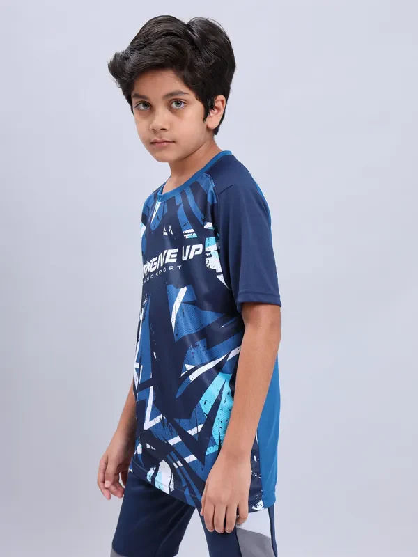Boys Printed Slim Fit Crew Neck T-shirt with TECHNOLITE - Image 4