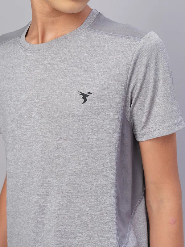 Boys Melange Slim Fit Crew Neck T-shirt with DOUBLE COOL - Image 6