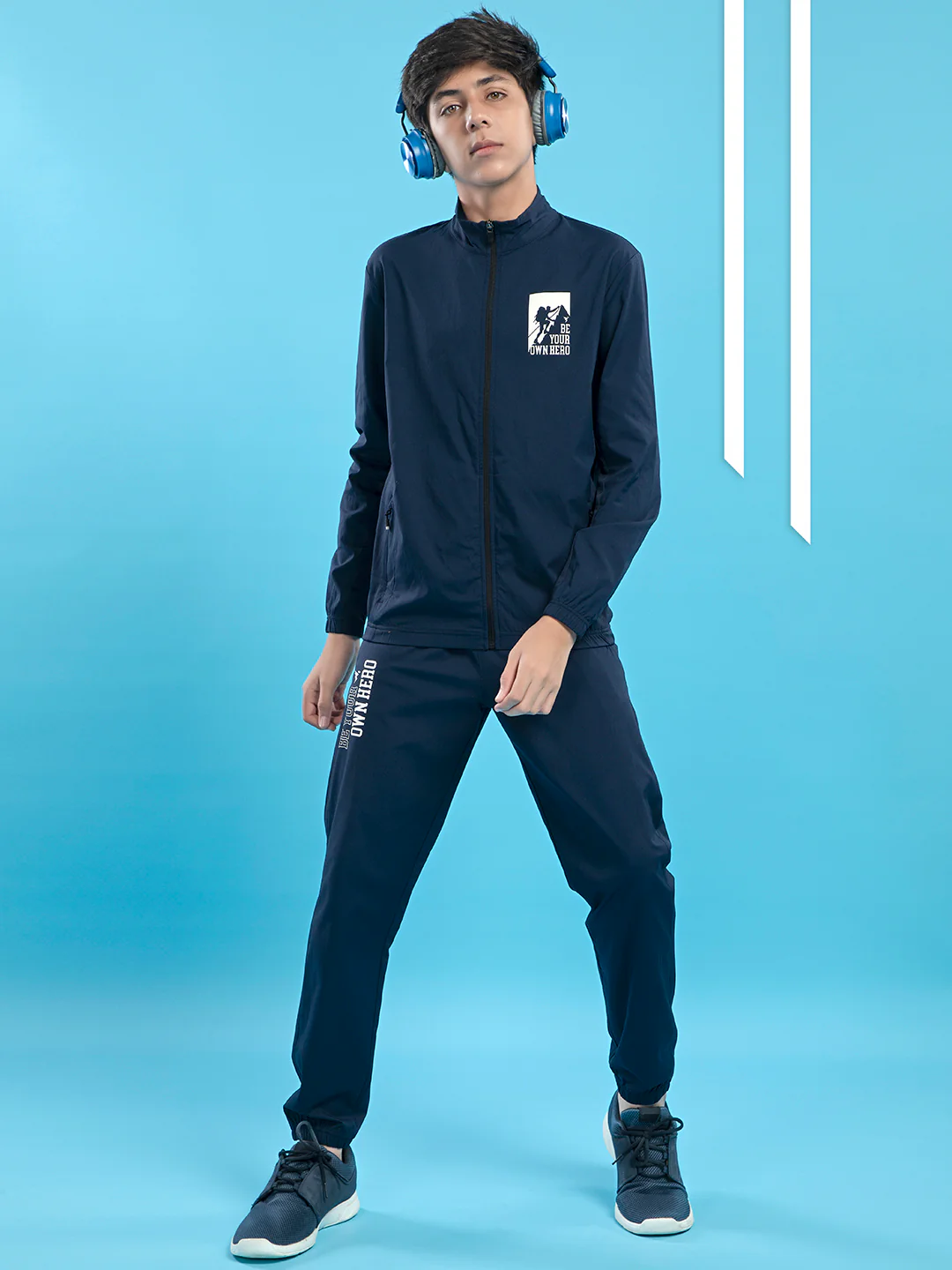 Boys Colorblock Slim Fit Mock Neck Sports Jacket with TS FLEXI - Image 4