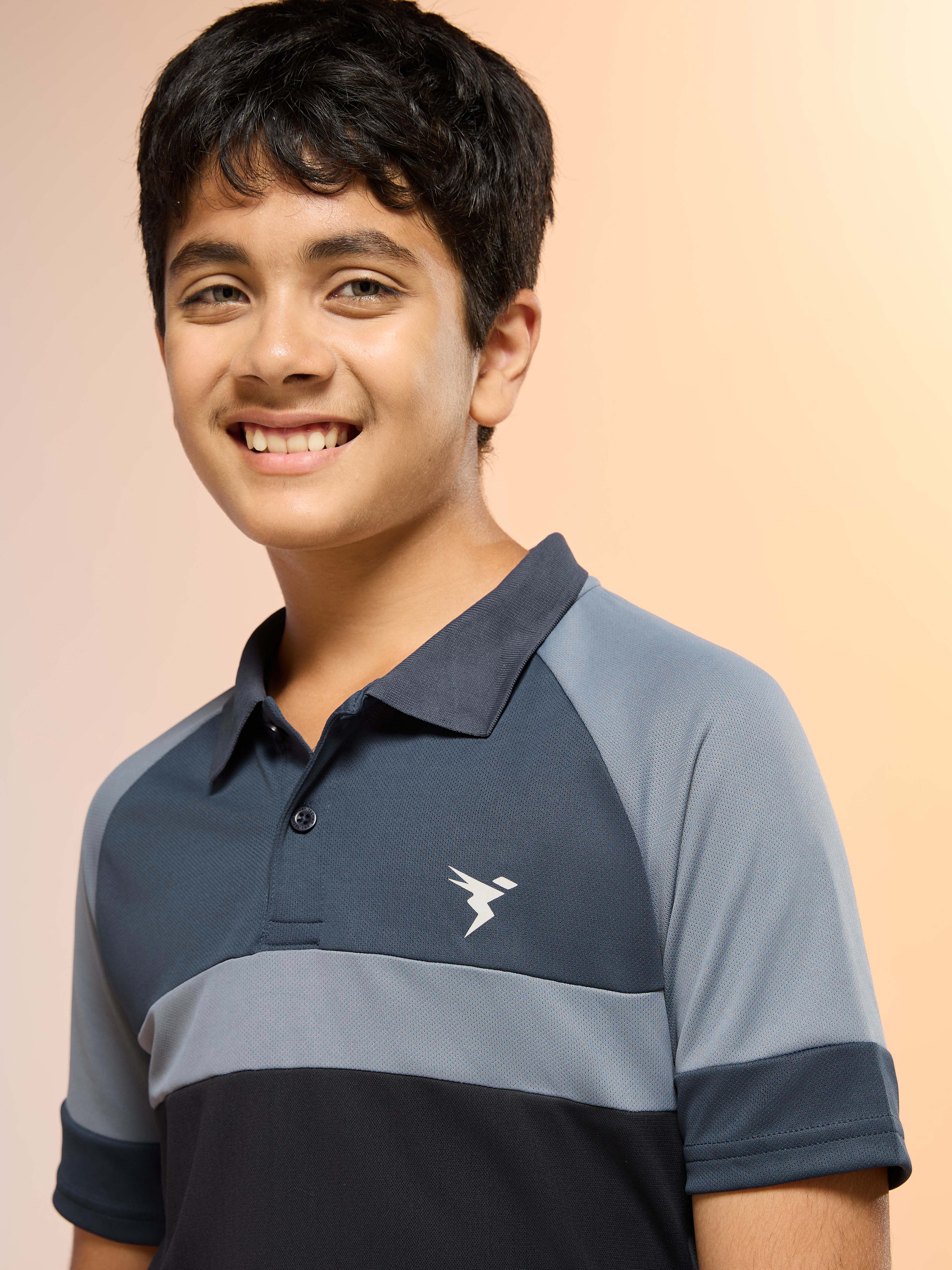 Boys Colorblock Slim Fit Polo Sports T-shirt with TECHNO DRY - Image 6