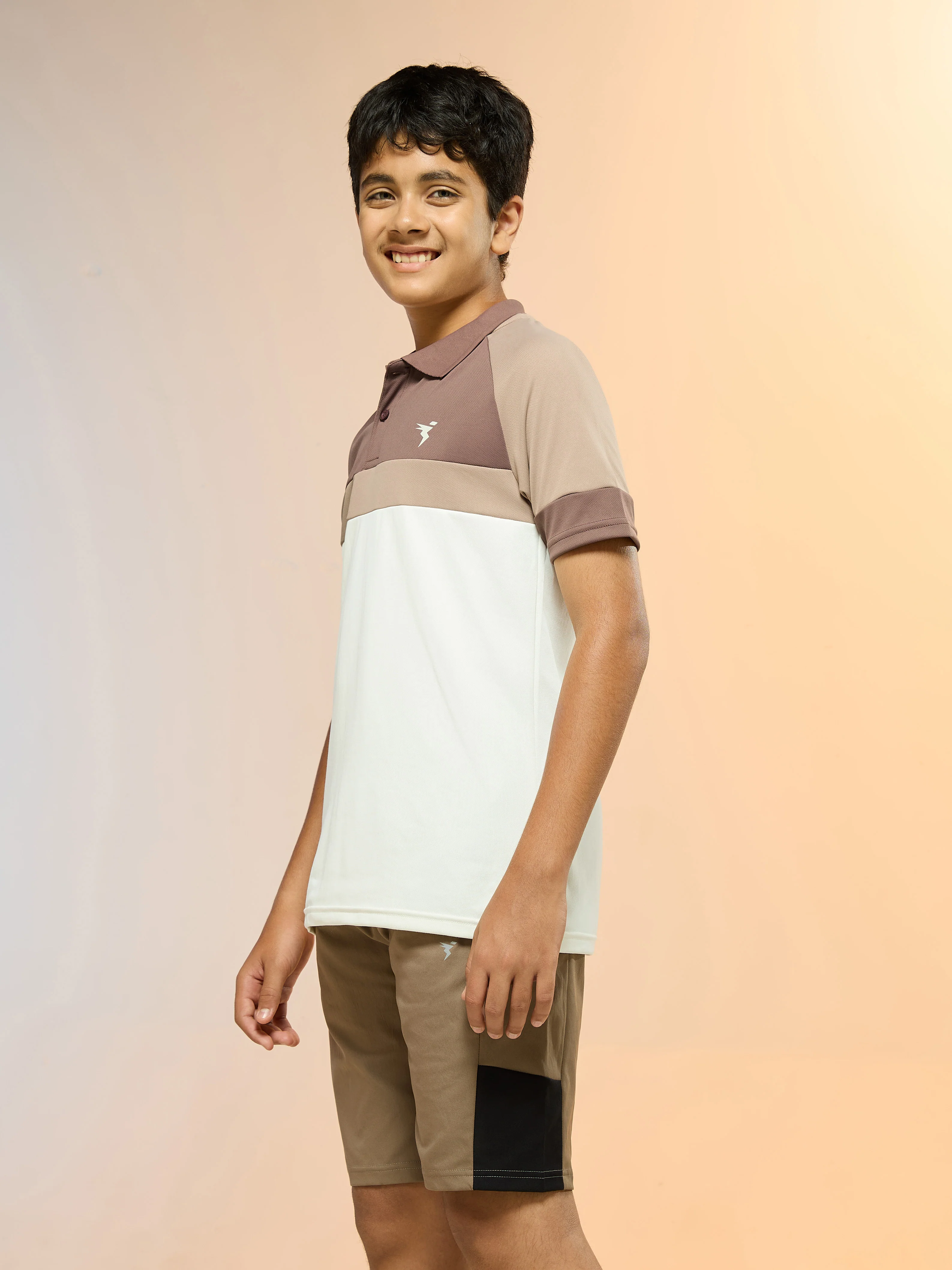 Boys Colorblock Slim Fit Polo Sports T-shirt with TECHNO DRY - Image 4