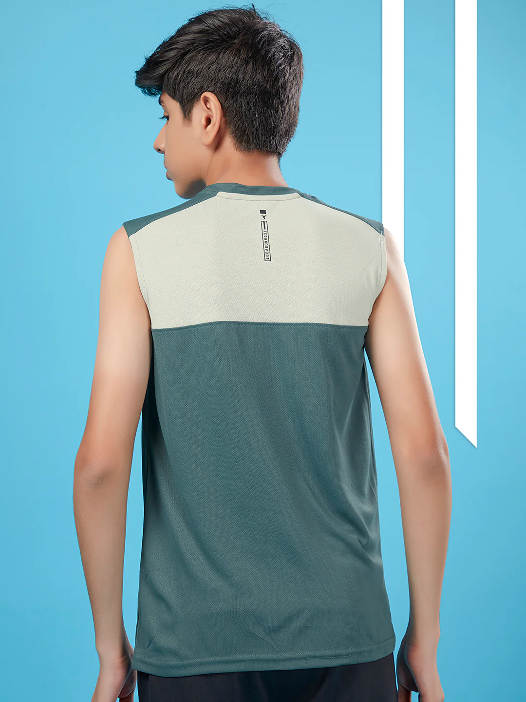 Boys Colorblock Slim Fit Round Neck T-shirt with TECHNO COOL+ - Image 3
