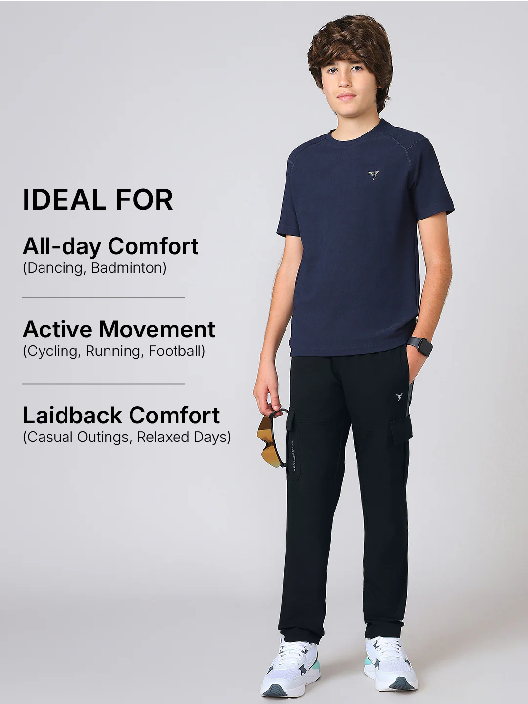 Boys Colorblock Straight Fit Sports Cargo Trackpants with TS FLEXI - Image 8