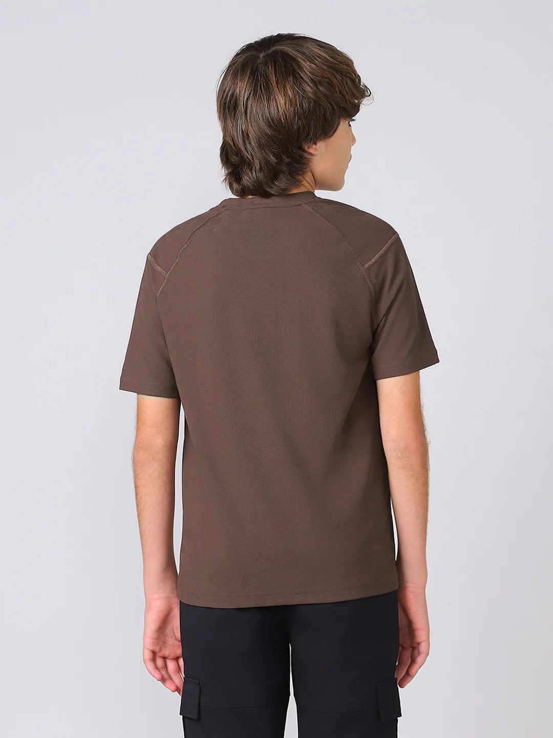 Boys Solid Slim Fit Crew Neck Sports T-shirt with MATPIQ - Image 3