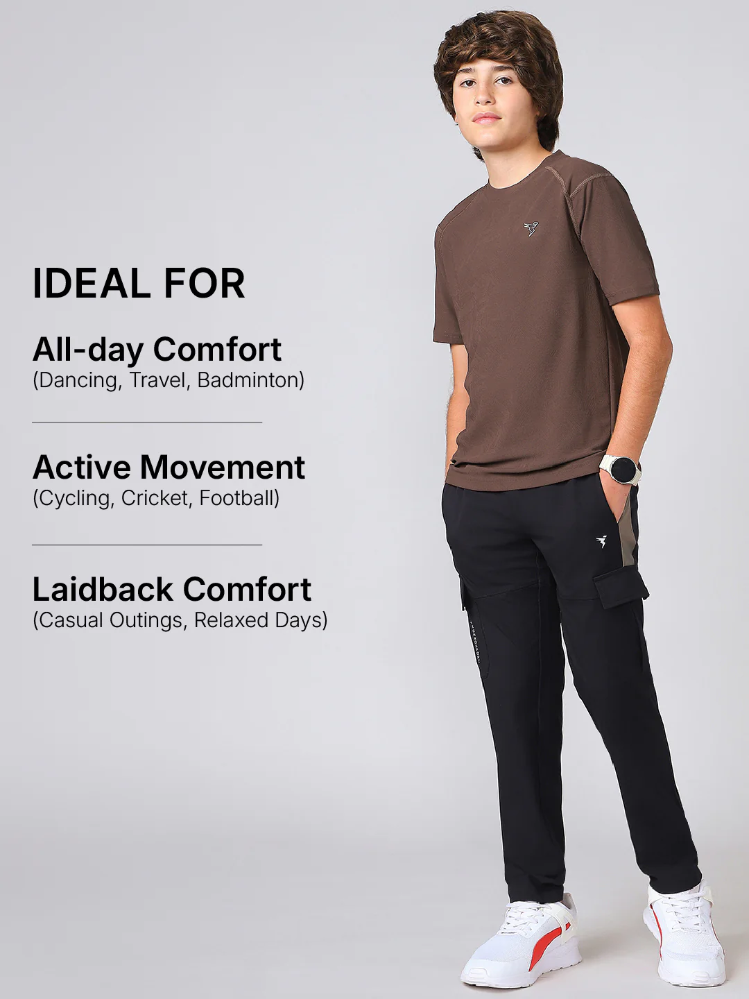 Boys Solid Slim Fit Crew Neck Sports T-shirt with MATPIQ - Image 6