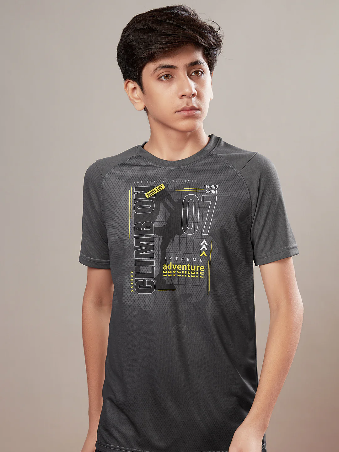 Boys Printed Slim Fit Crew Neck T-shirt with TECHNOLITE - Image 2