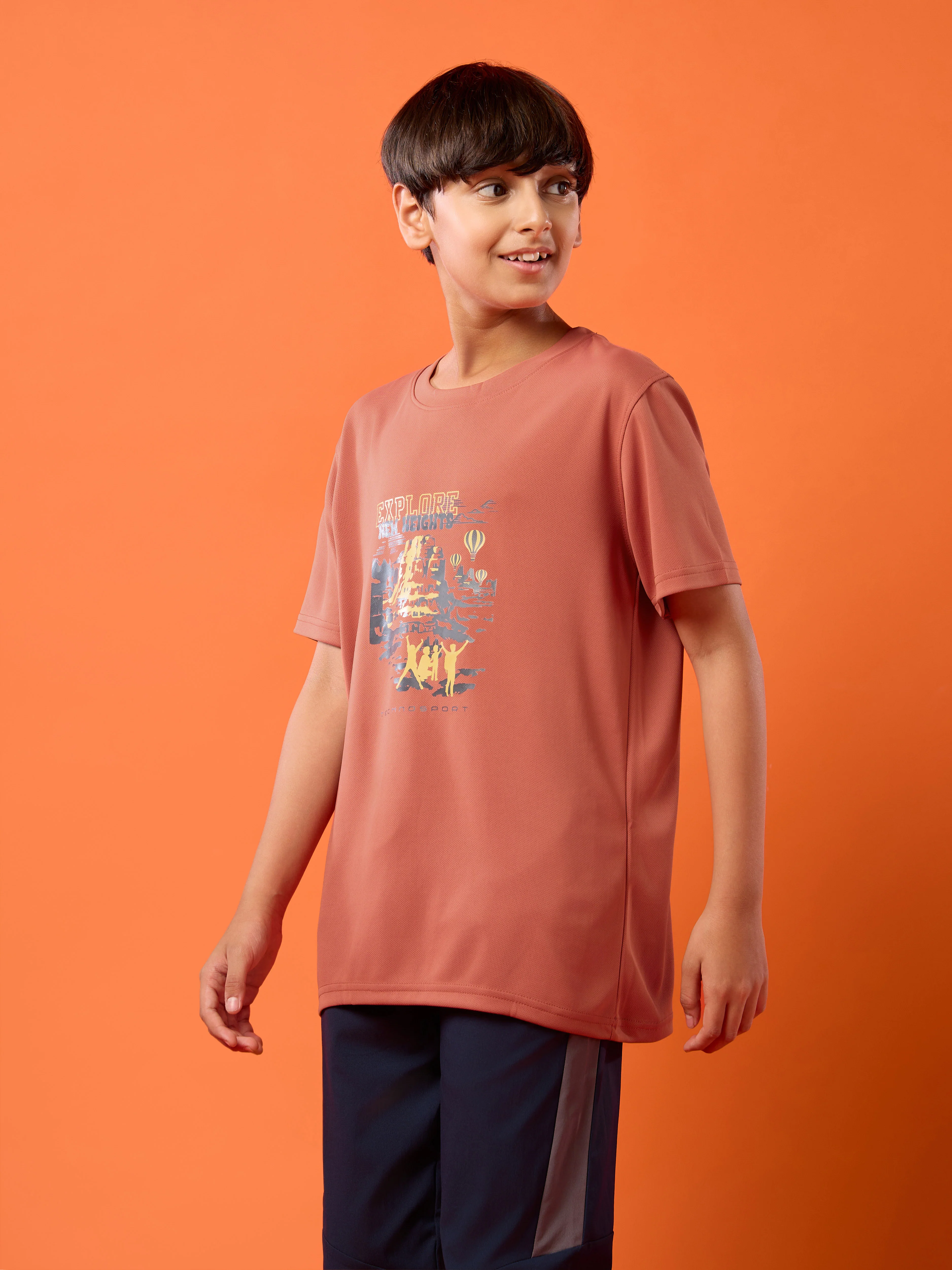 Boys Printed Slim Fit Crew Neck T-shirt with TECHNOLITE - Image 4