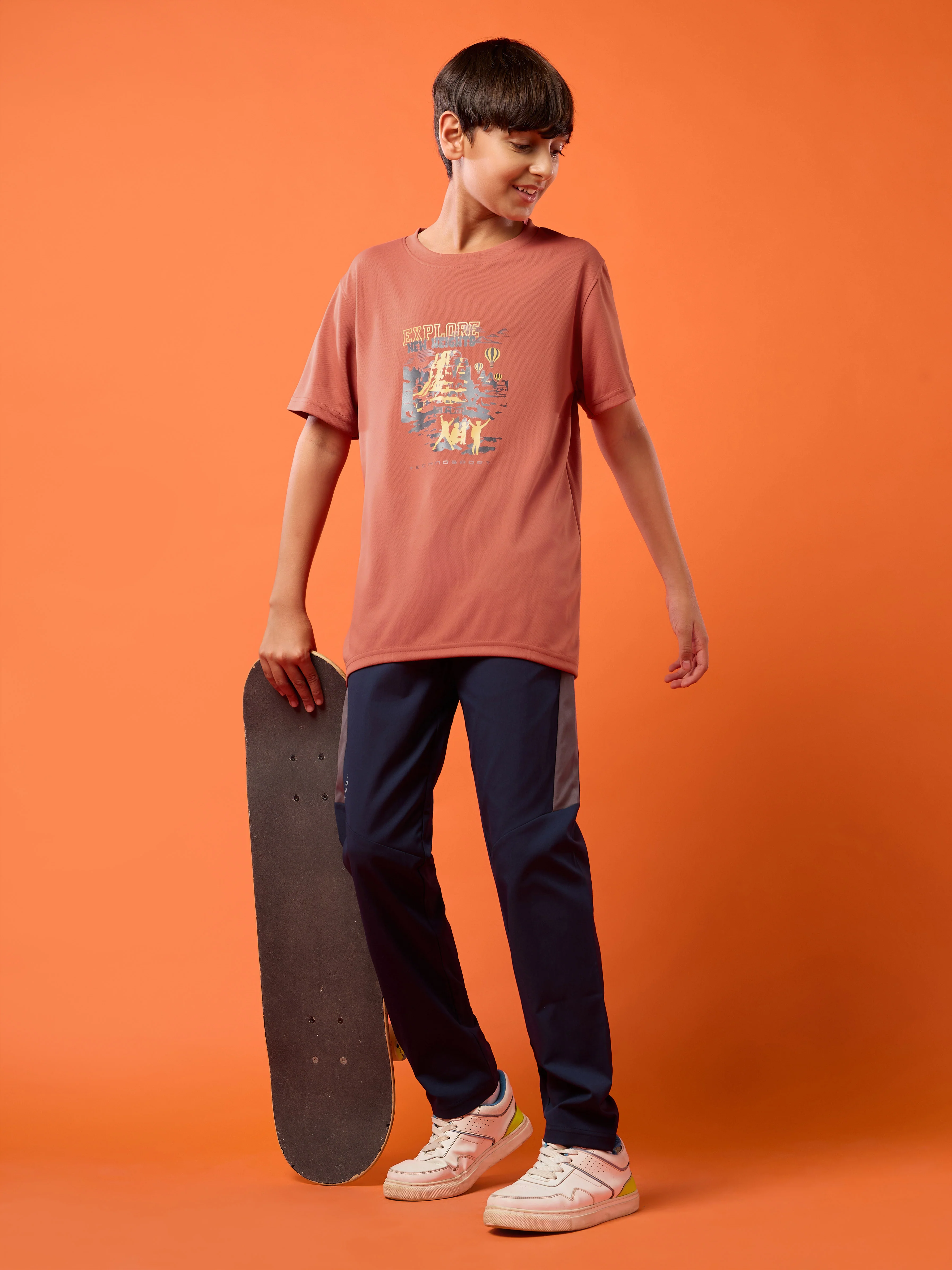 Boys Printed Slim Fit Crew Neck T-shirt with TECHNOLITE - Image 5