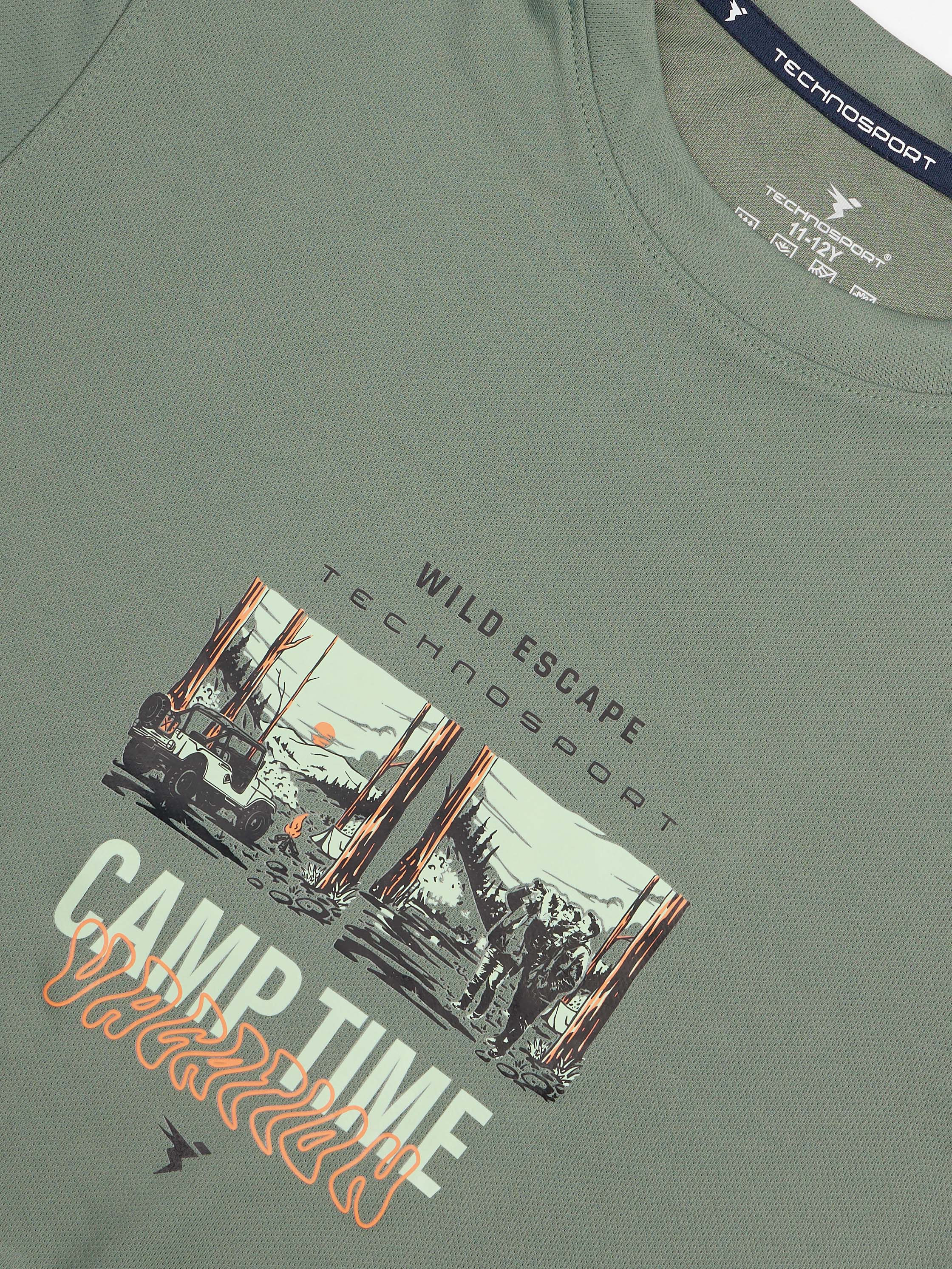 Boys Printed Slim Fit Crew Neck T-shirt with TECHNOLITE - Image 7