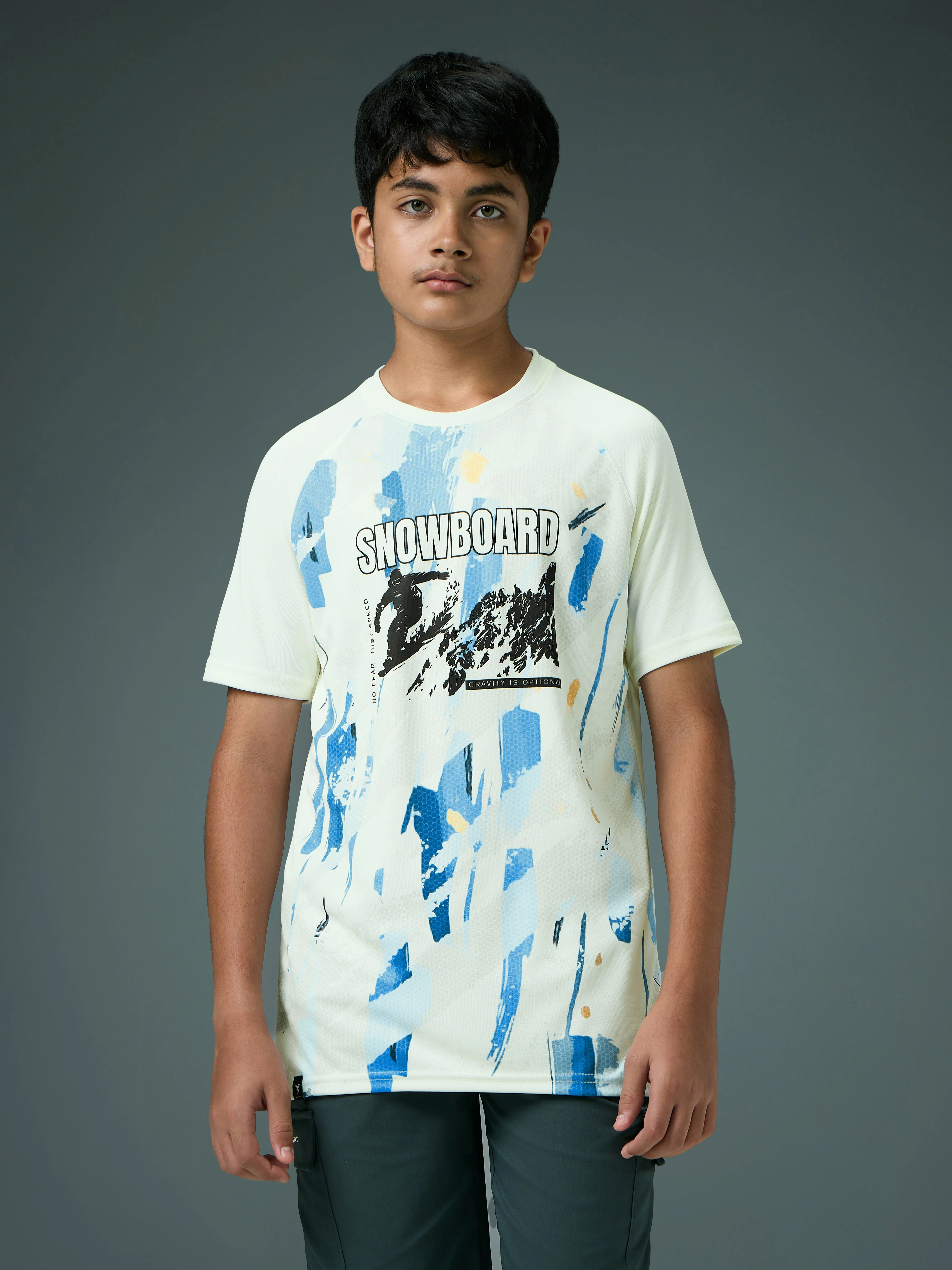 Boys Printed Slim Fit Crew Neck T-shirt with TECHNOLITE - Image 2