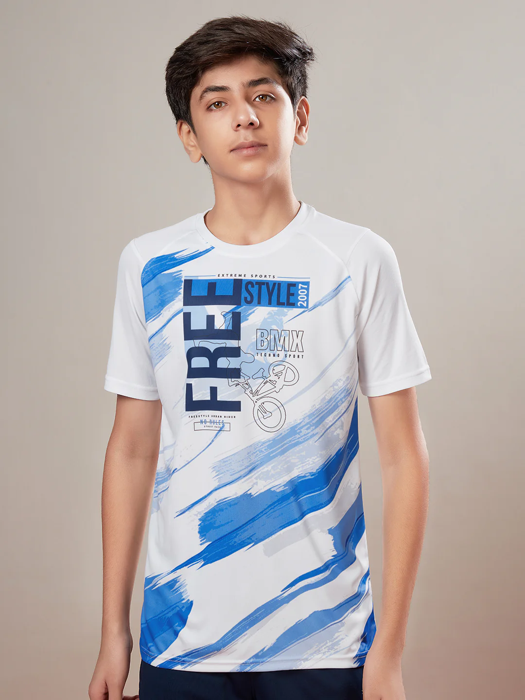 Boys Printed Slim Fit Crew Neck T-shirt with TECHNOLITE - Image 2