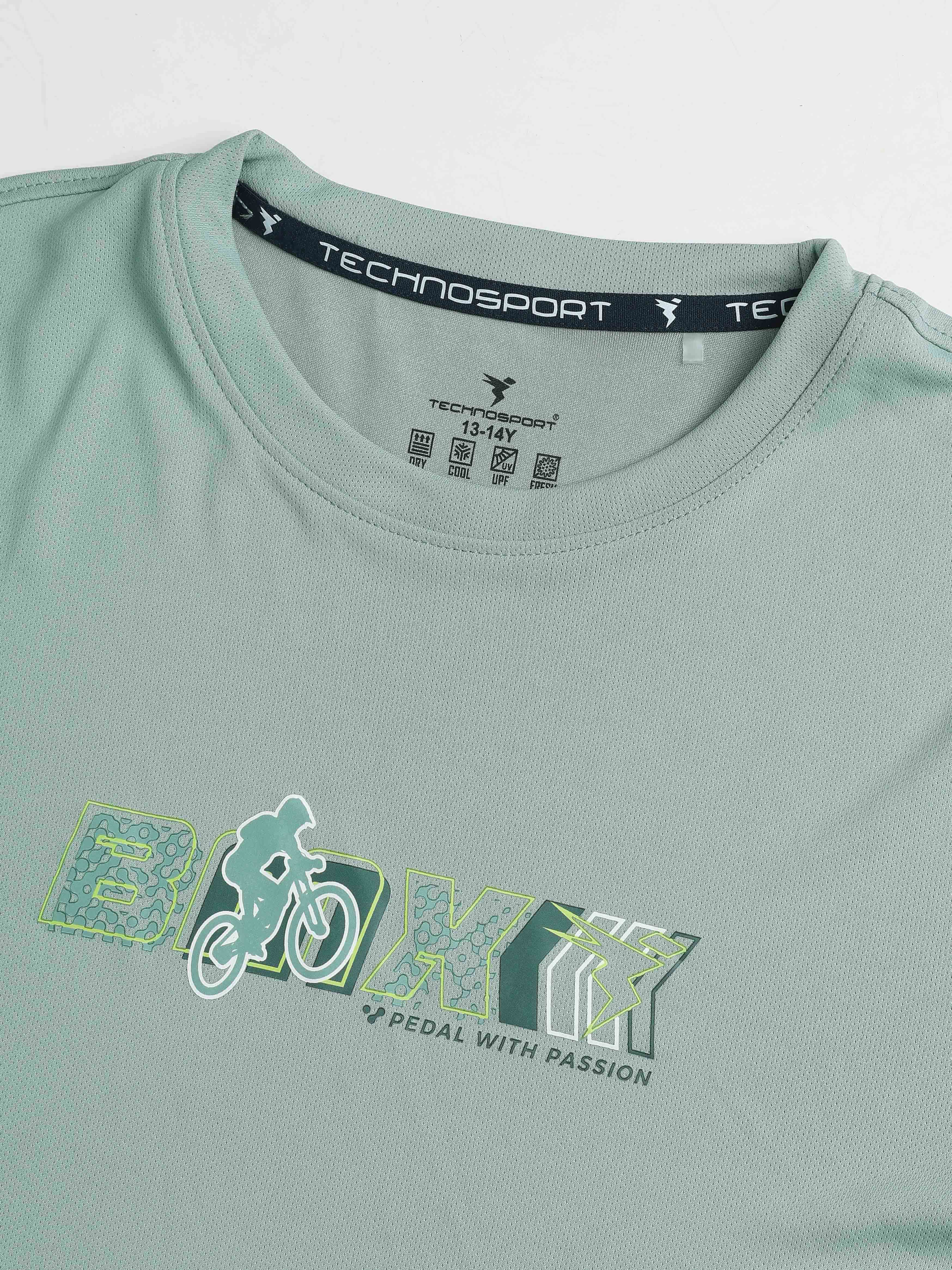 Boys Printed Slim Fit Round Neck Sports T-shirt with TECHNOCOOL+ - Image 7
