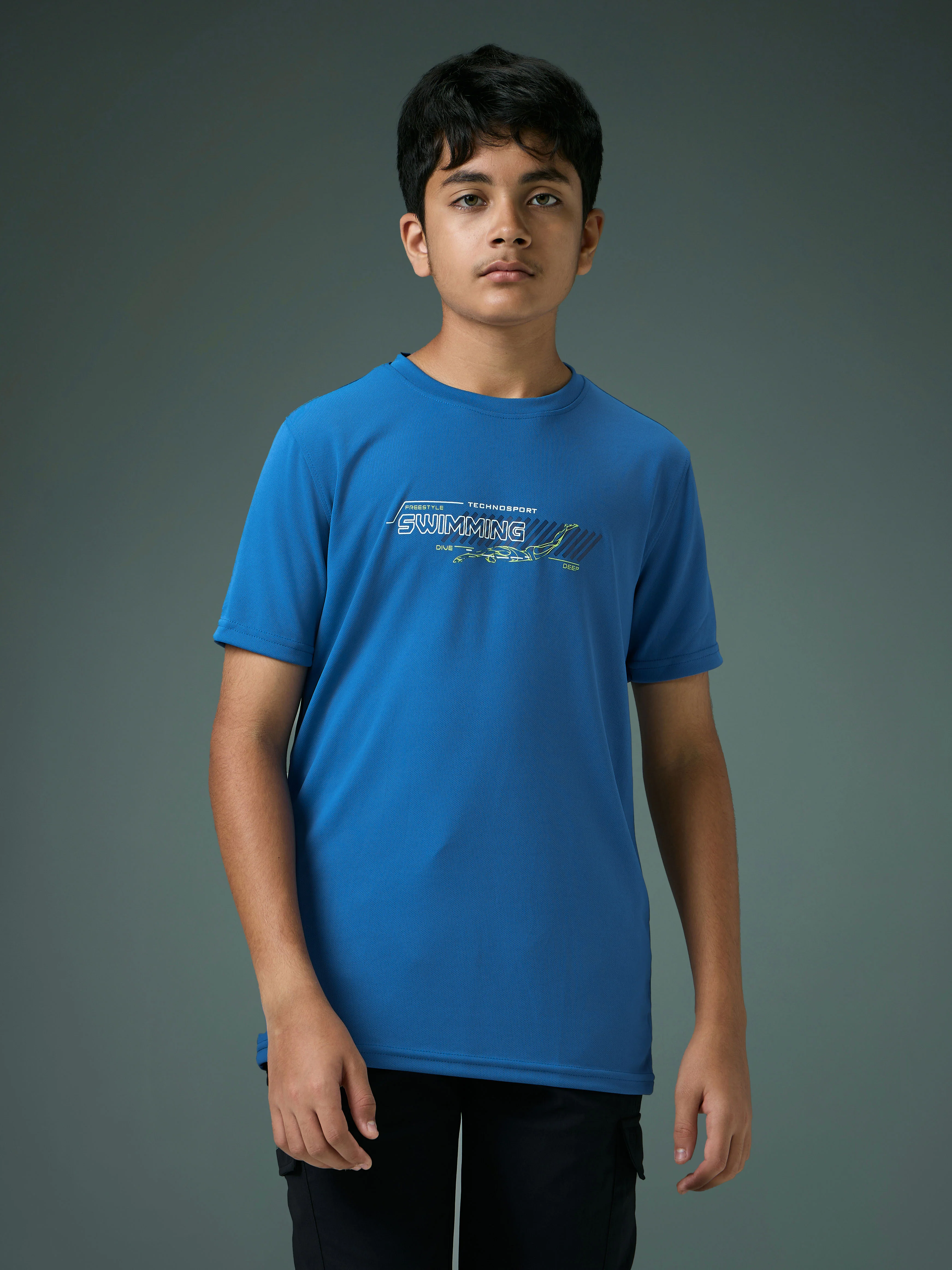 Boys Printed Slim Fit Round Neck Sports T-shirt with TECHNOCOOL+ - Image 2