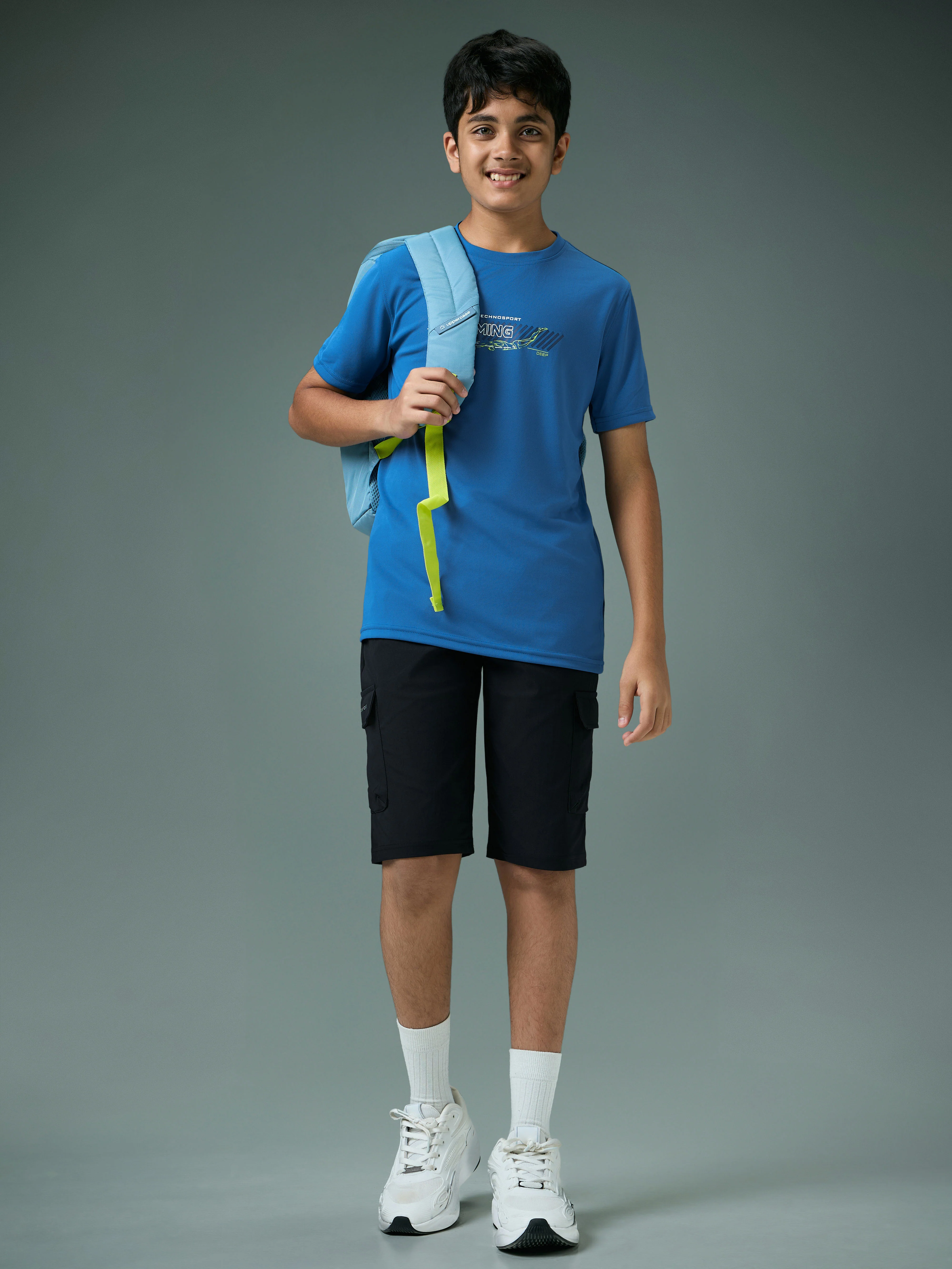 Boys Printed Slim Fit Round Neck Sports T-shirt with TECHNOCOOL+ - Image 5