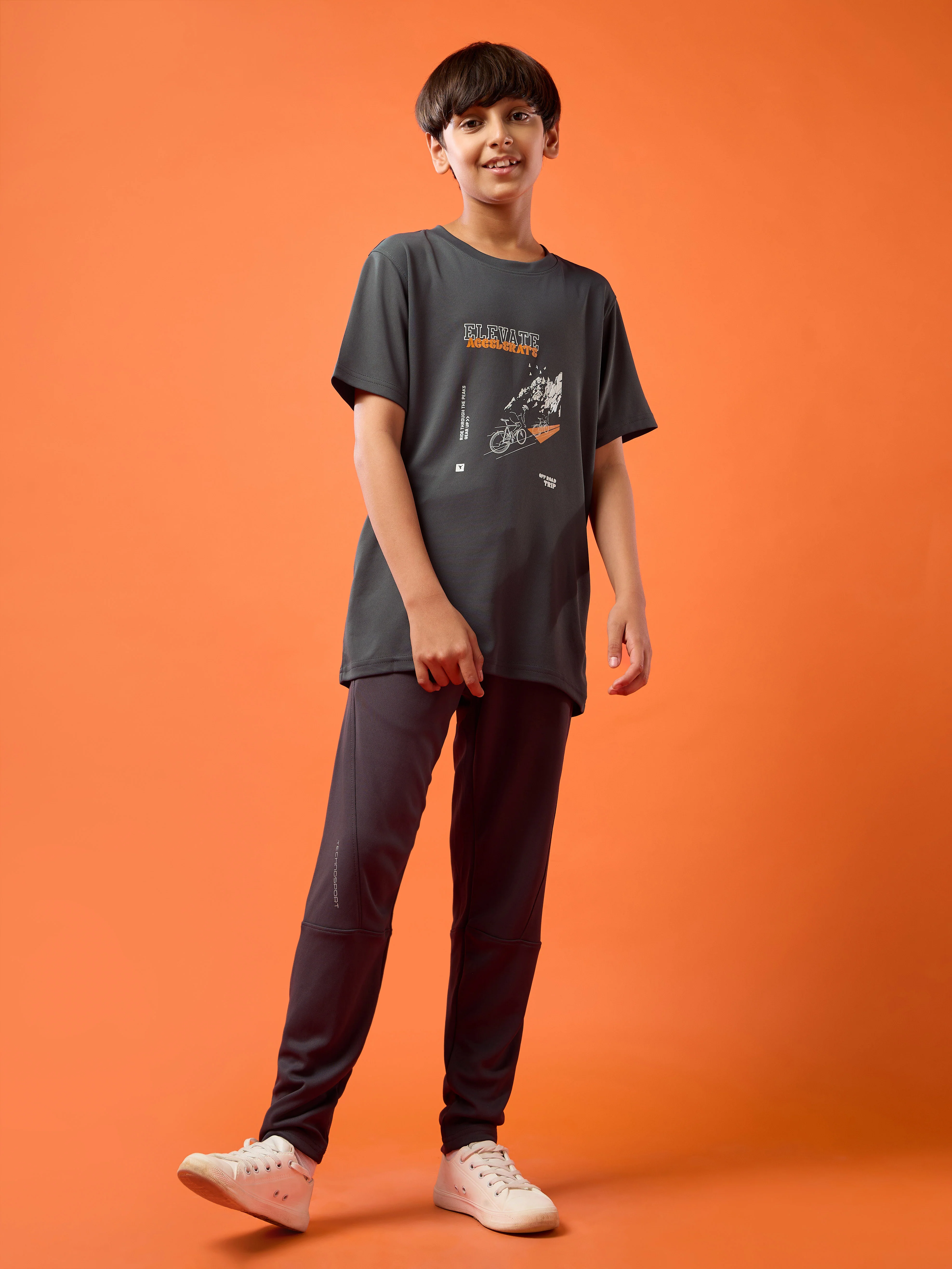 Boys Printed Slim Fit Round Neck Sports T-shirt with TECHNOCOOL+ - Image 5
