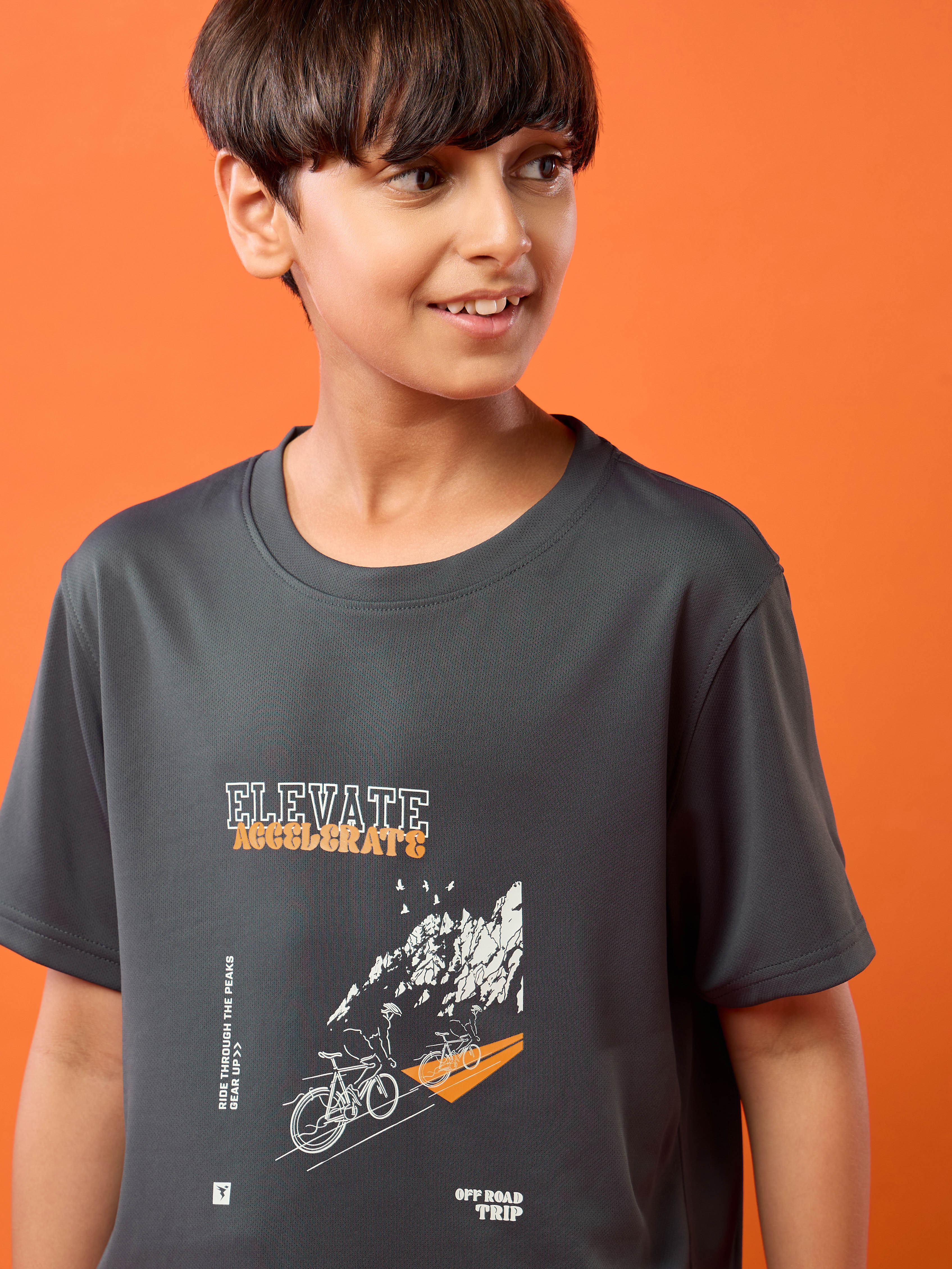 Boys Printed Slim Fit Round Neck Sports T-shirt with TECHNOCOOL+ - Image 6