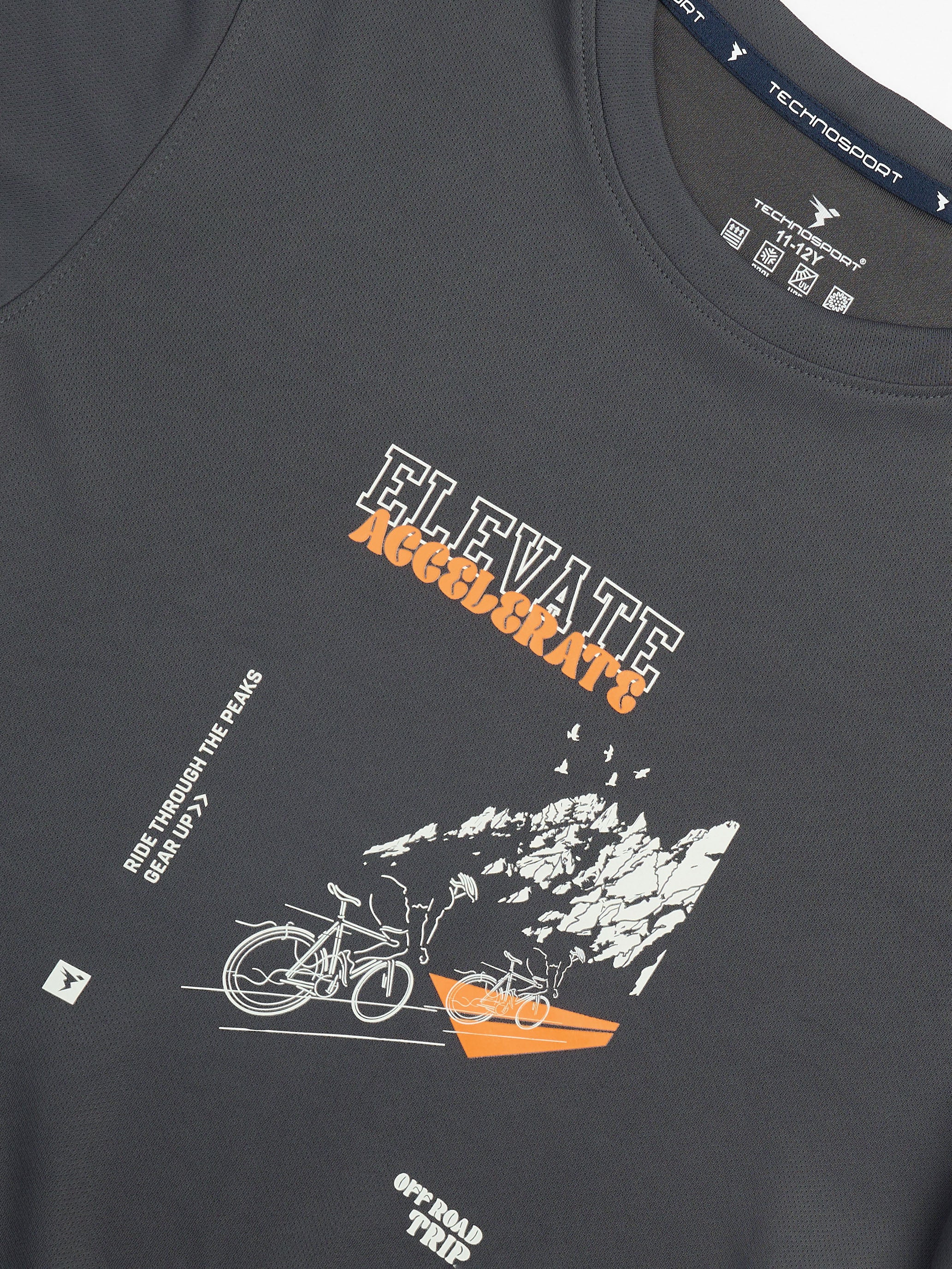 Boys Printed Slim Fit Round Neck Sports T-shirt with TECHNOCOOL+ - Image 7
