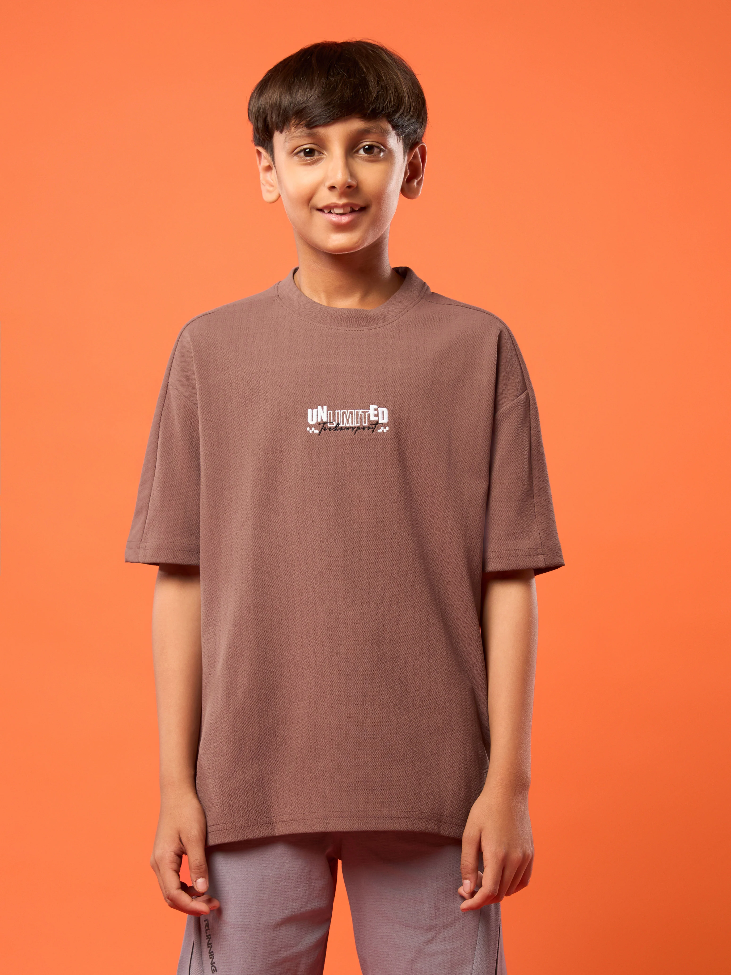 Boys Printed Typography Round Neck Sports T-shirt Regular Fit with ELASO PLUS - Image 2