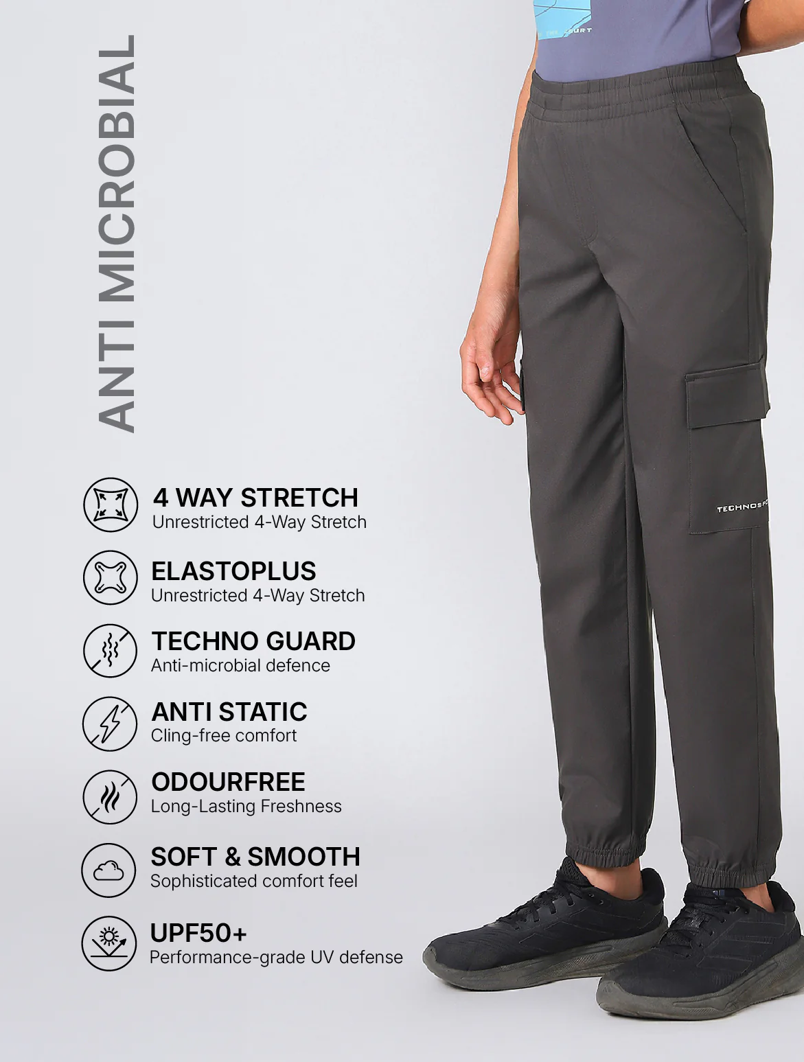 Boys Regular Fit Cargo Joggers with TS FLEXI - Image 4