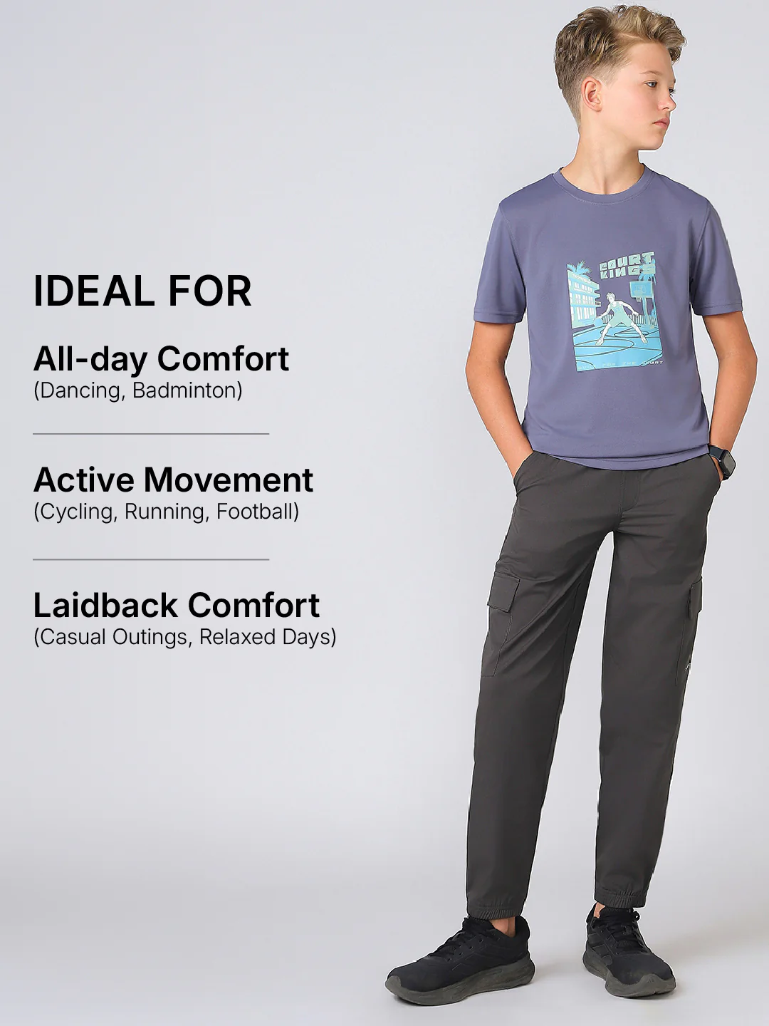 Boys Regular Fit Cargo Joggers with TS FLEXI - Image 7