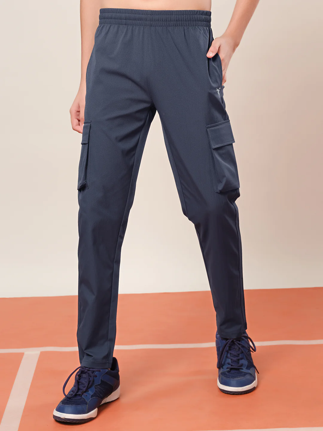 Boys Solid Regular Fit Cargo Trackpants with TS FLEXI - Image 2