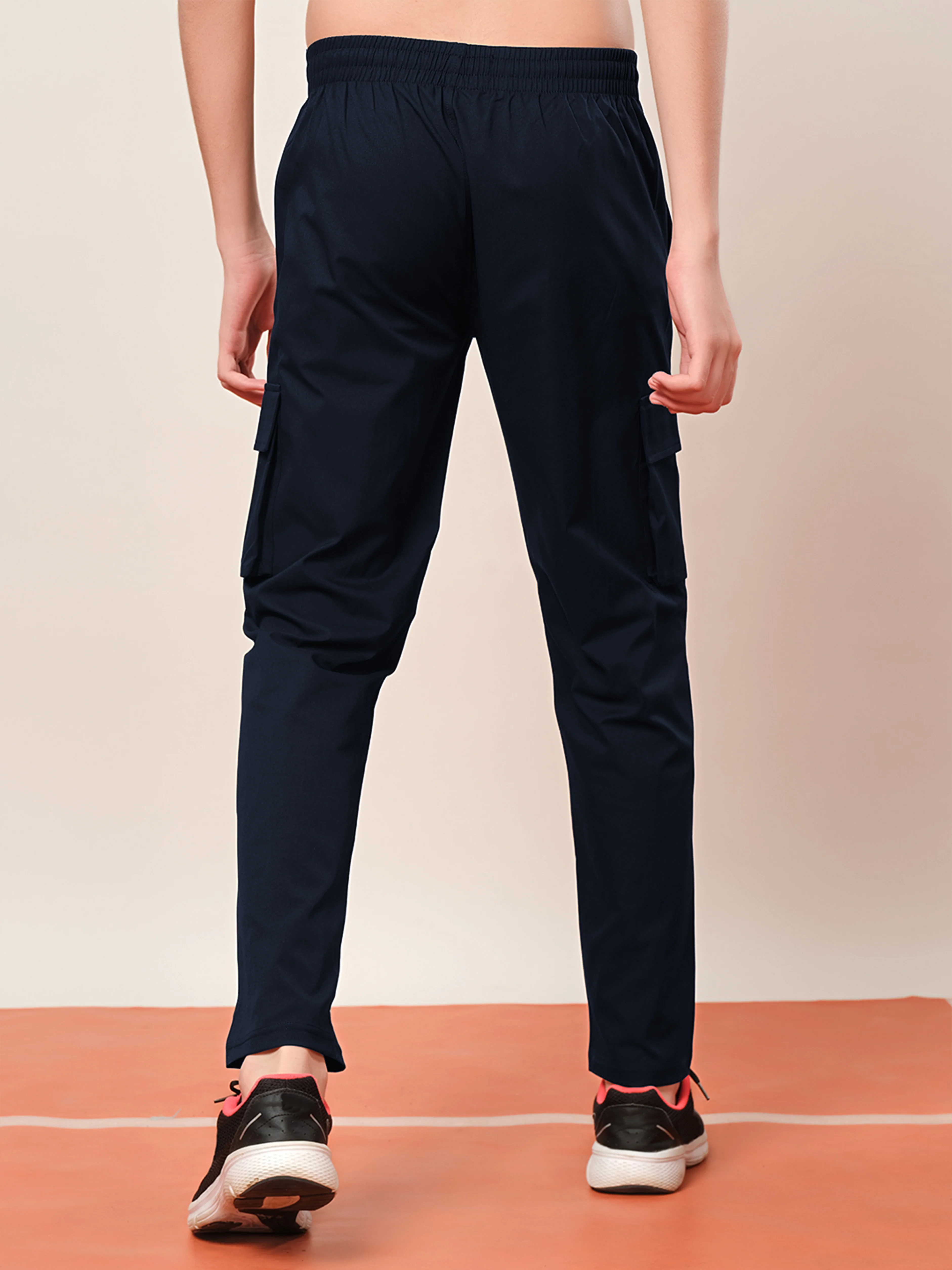 Boys Solid Regular Fit Cargo Trackpants with TS FLEXI - Image 2