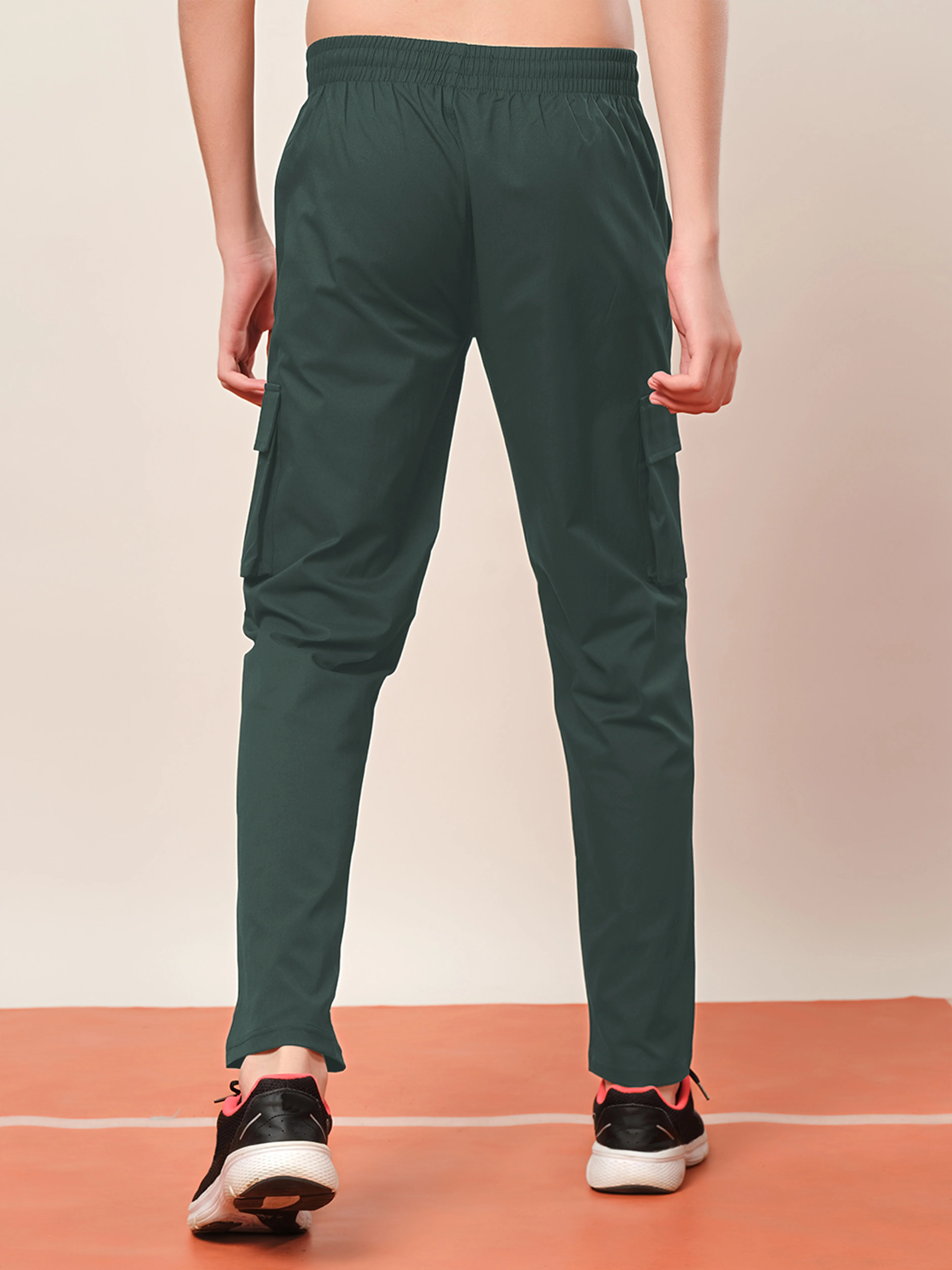 Boys Solid Regular Fit Cargo Trackpants with TS FLEXI - Image 2