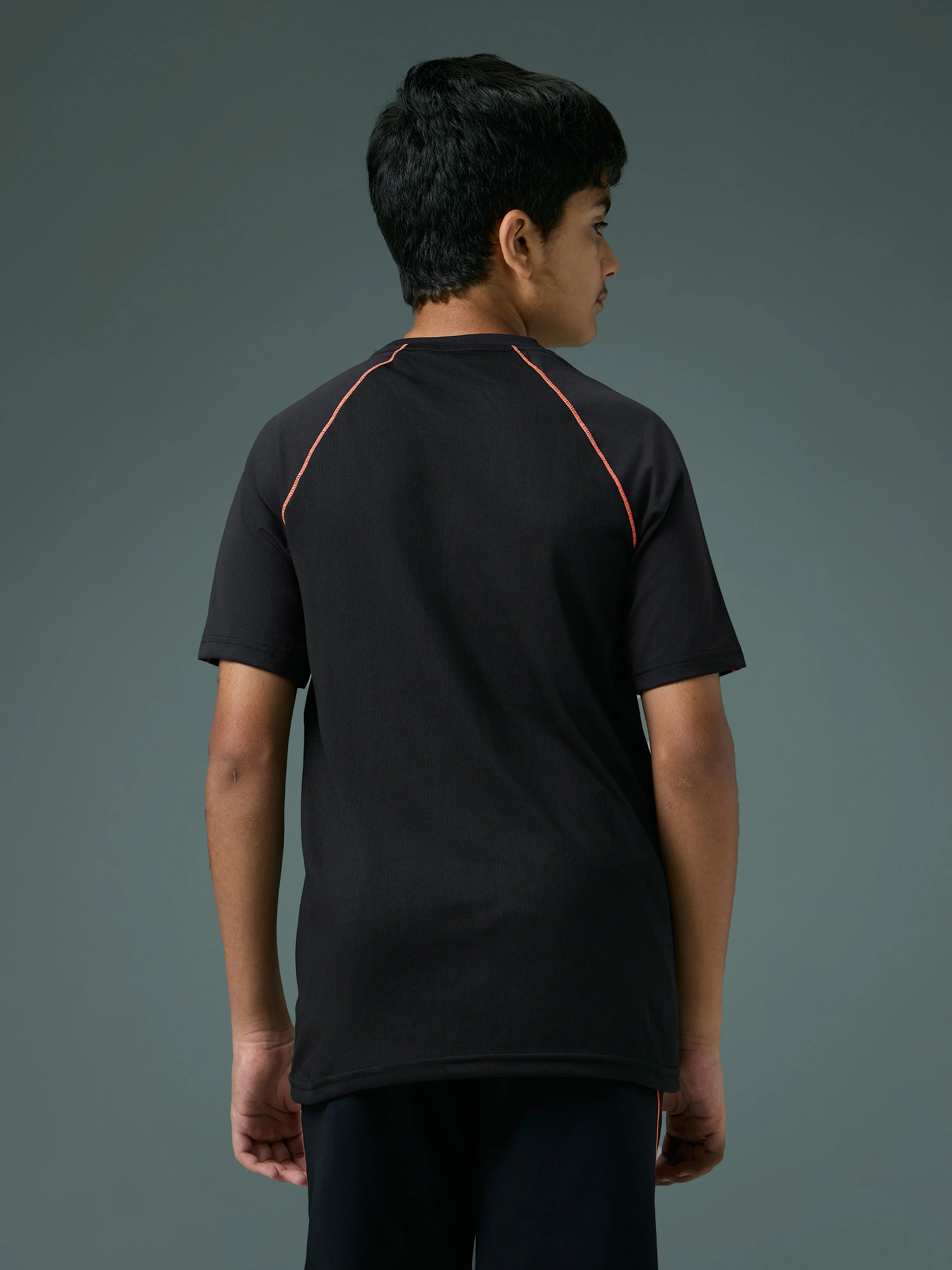 Boys Solid Slim Fit Round Neck Sports T-shirt with COTFLEX - Image 3