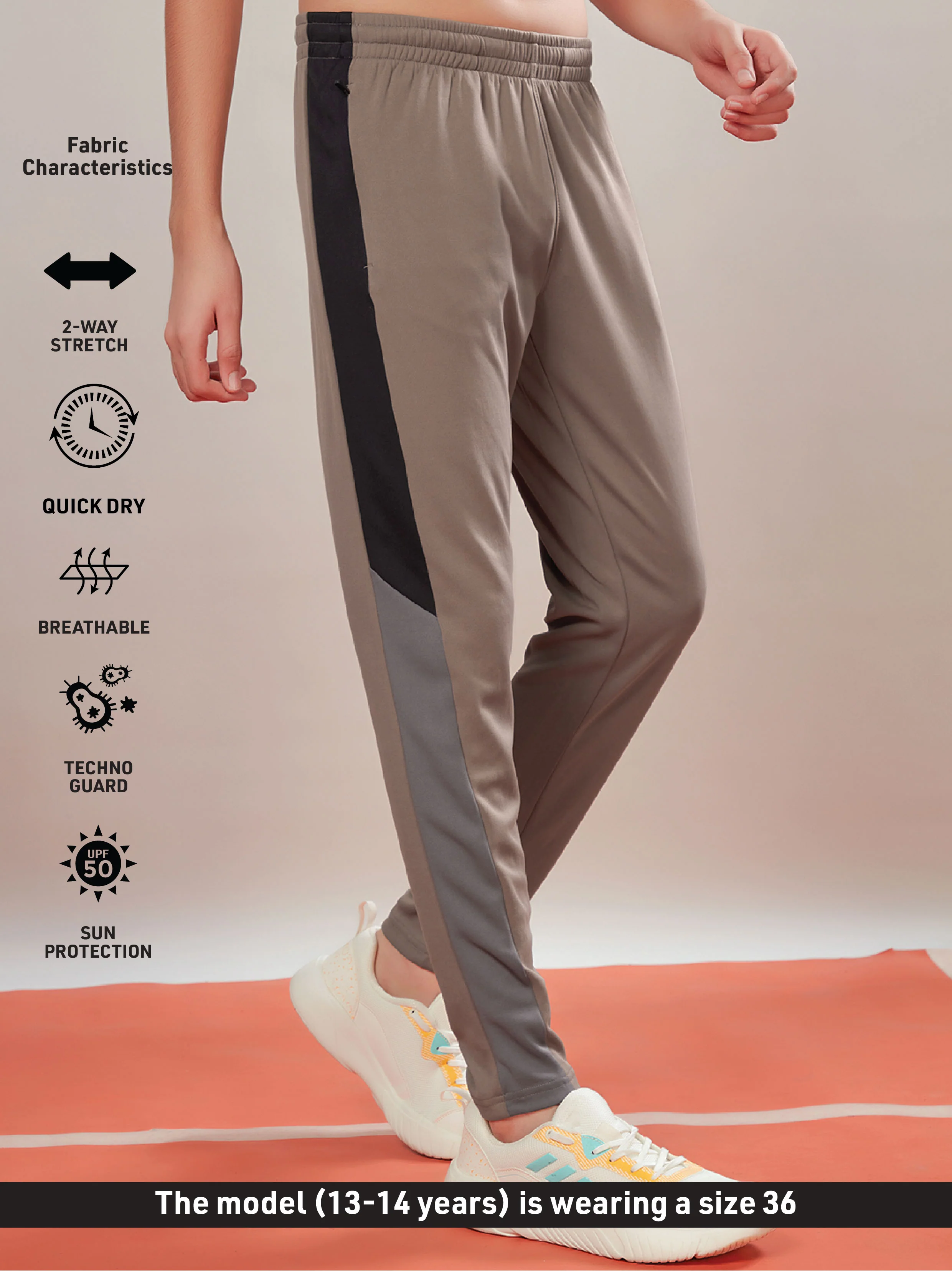 Boys Solid Slim Fit Sports Trackpants with TECHNO DRY - Image 5