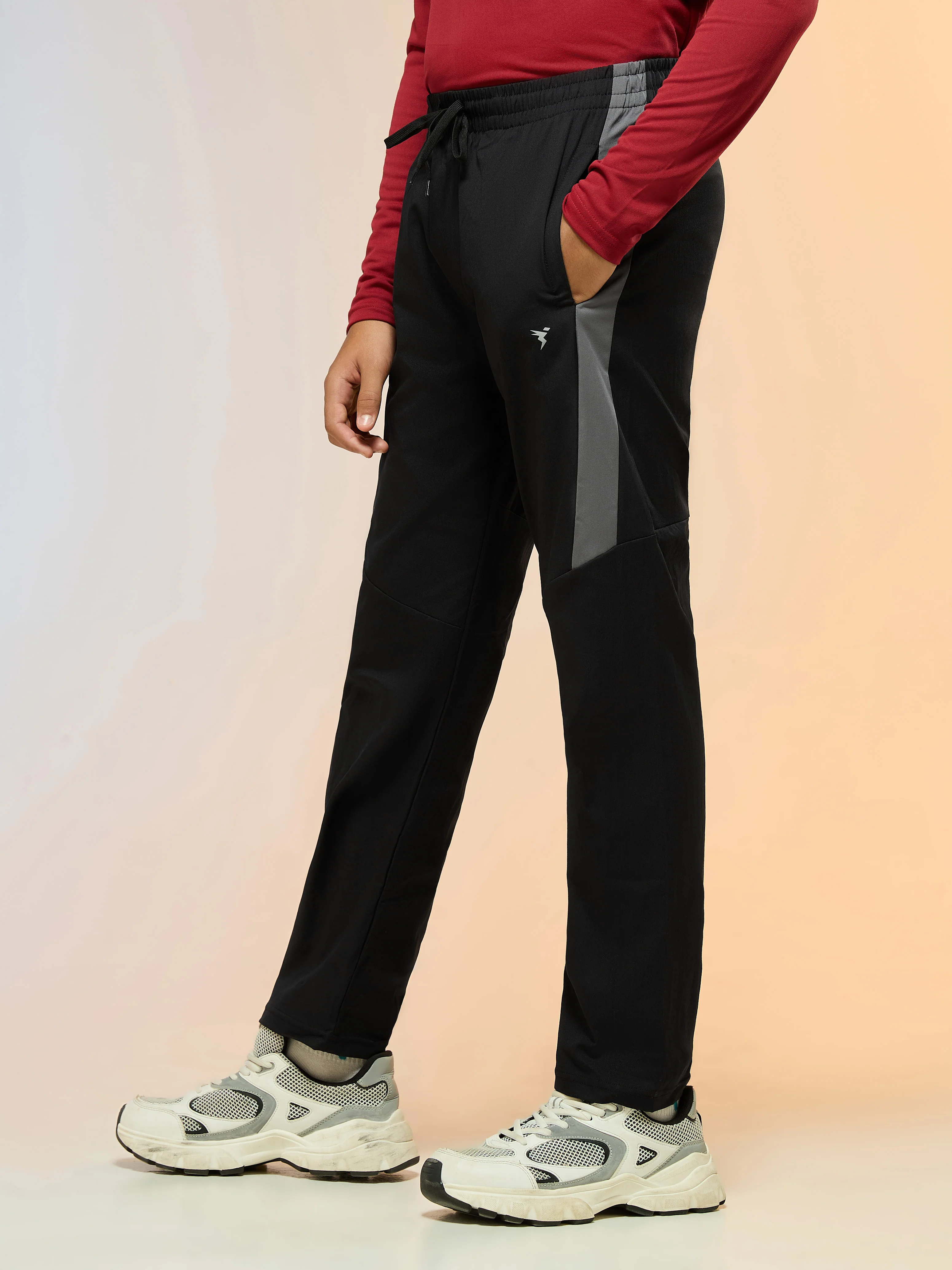 Boys Solid Slim Fit Sports Trackpants with TS FLEXI - Image 4