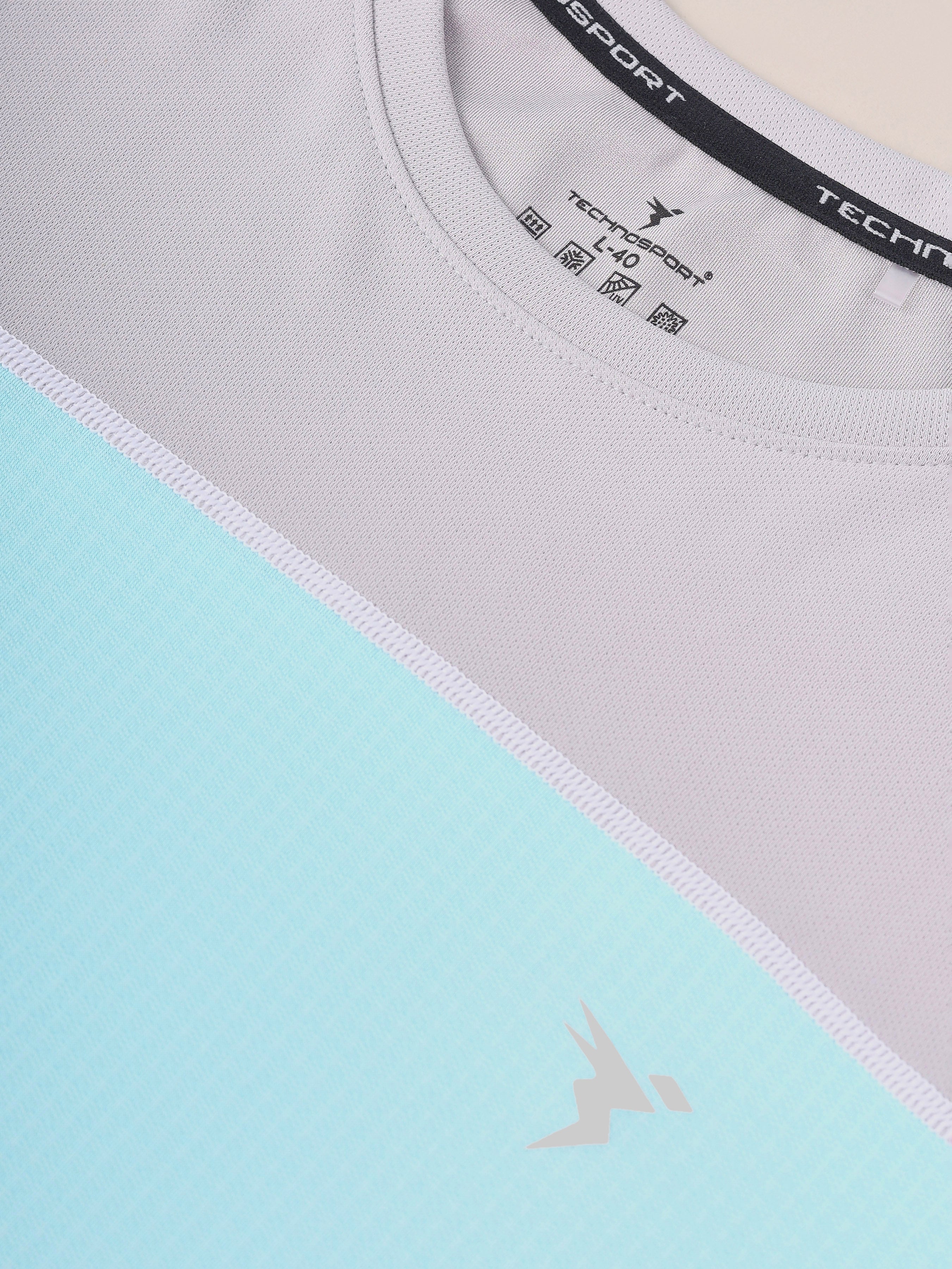 Men Colorblock Slim Fit Crew Neck T-shirt with TECHNO COOL+ - Image 6