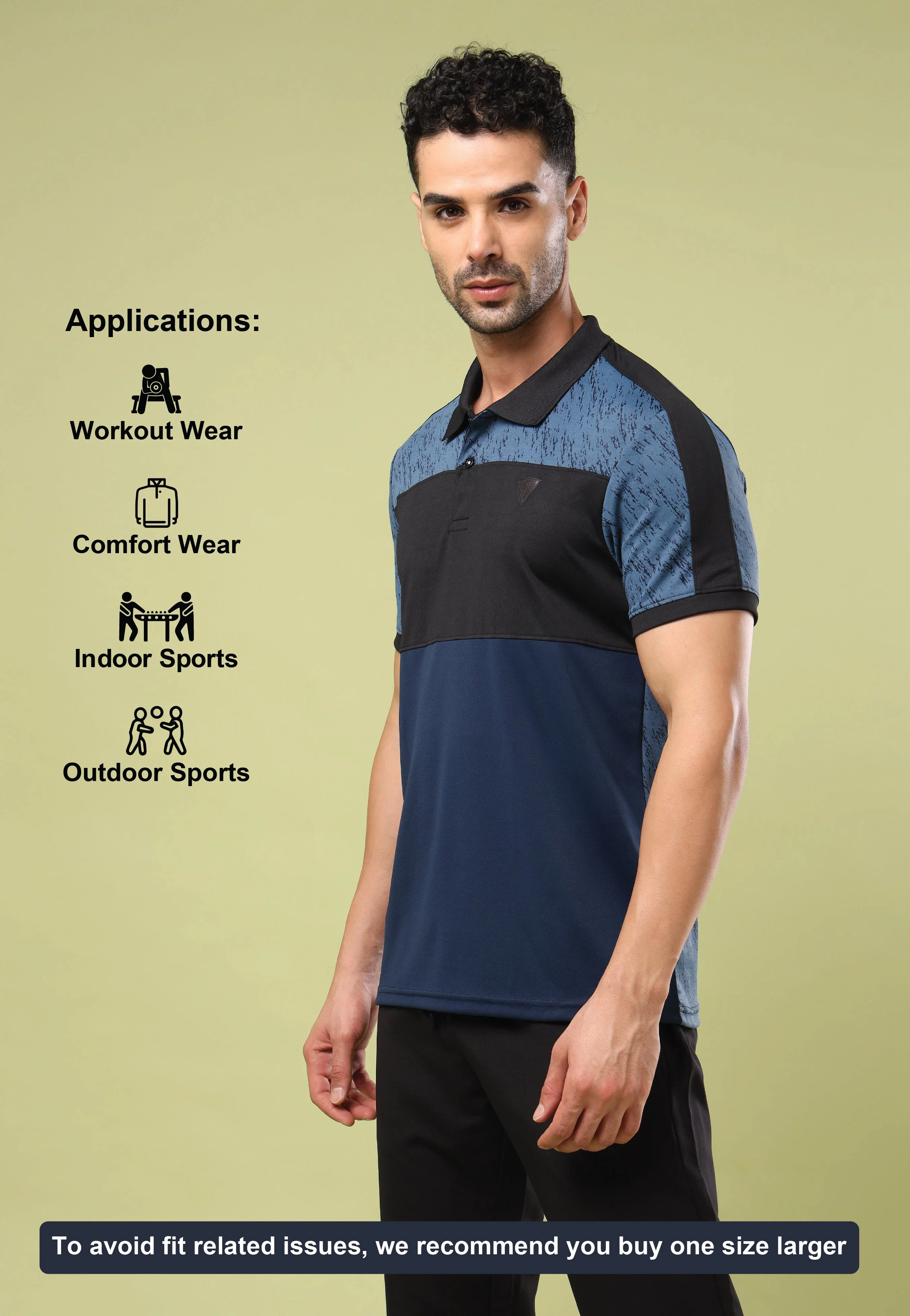 Men Colorblock Slim Fit Polo Sports T-shirt with DOUBLE COOL - Image 4