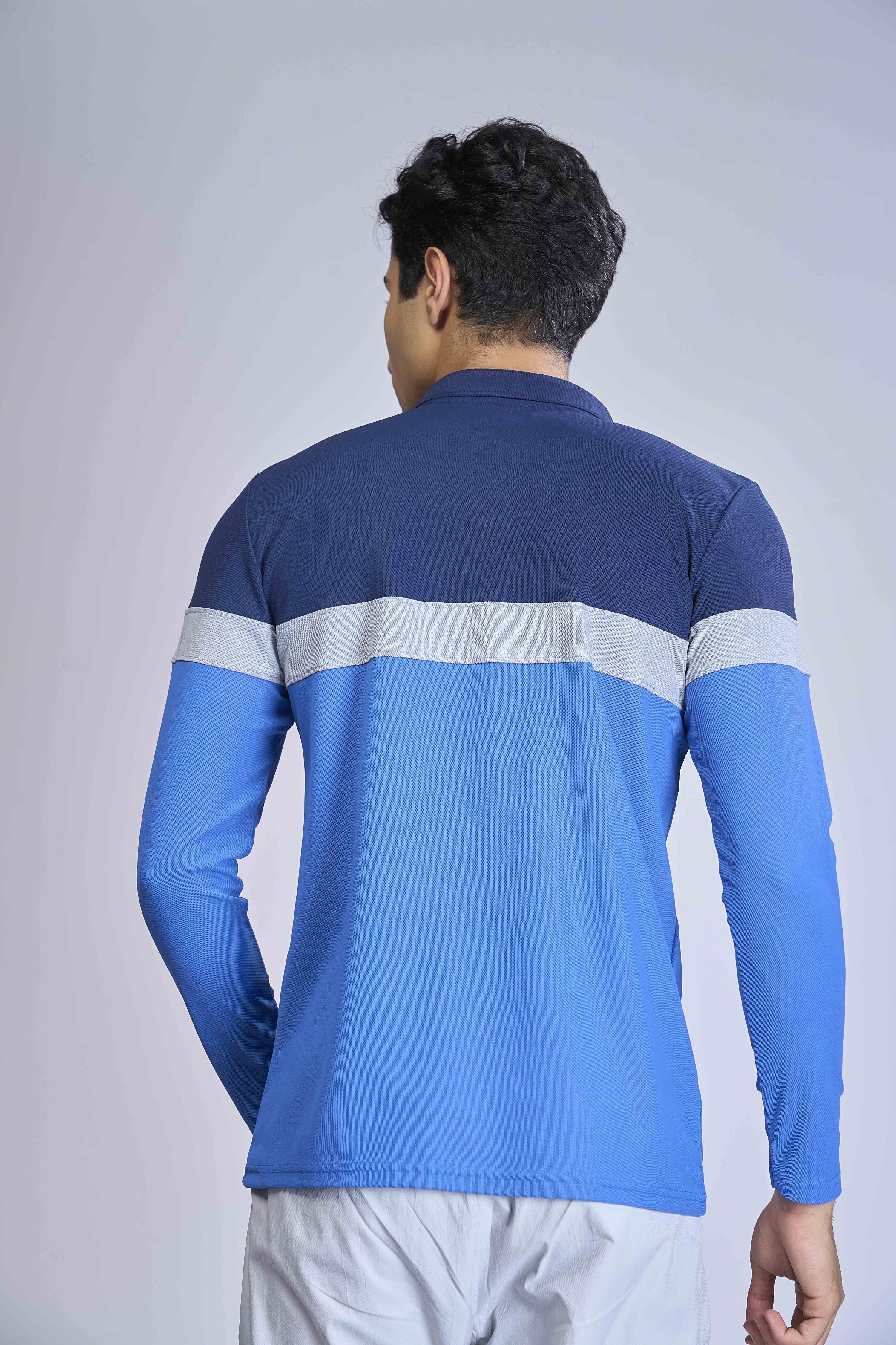 Men Colorblock Slim Fit Polo T-shirt with MATPIQ - Image 2
