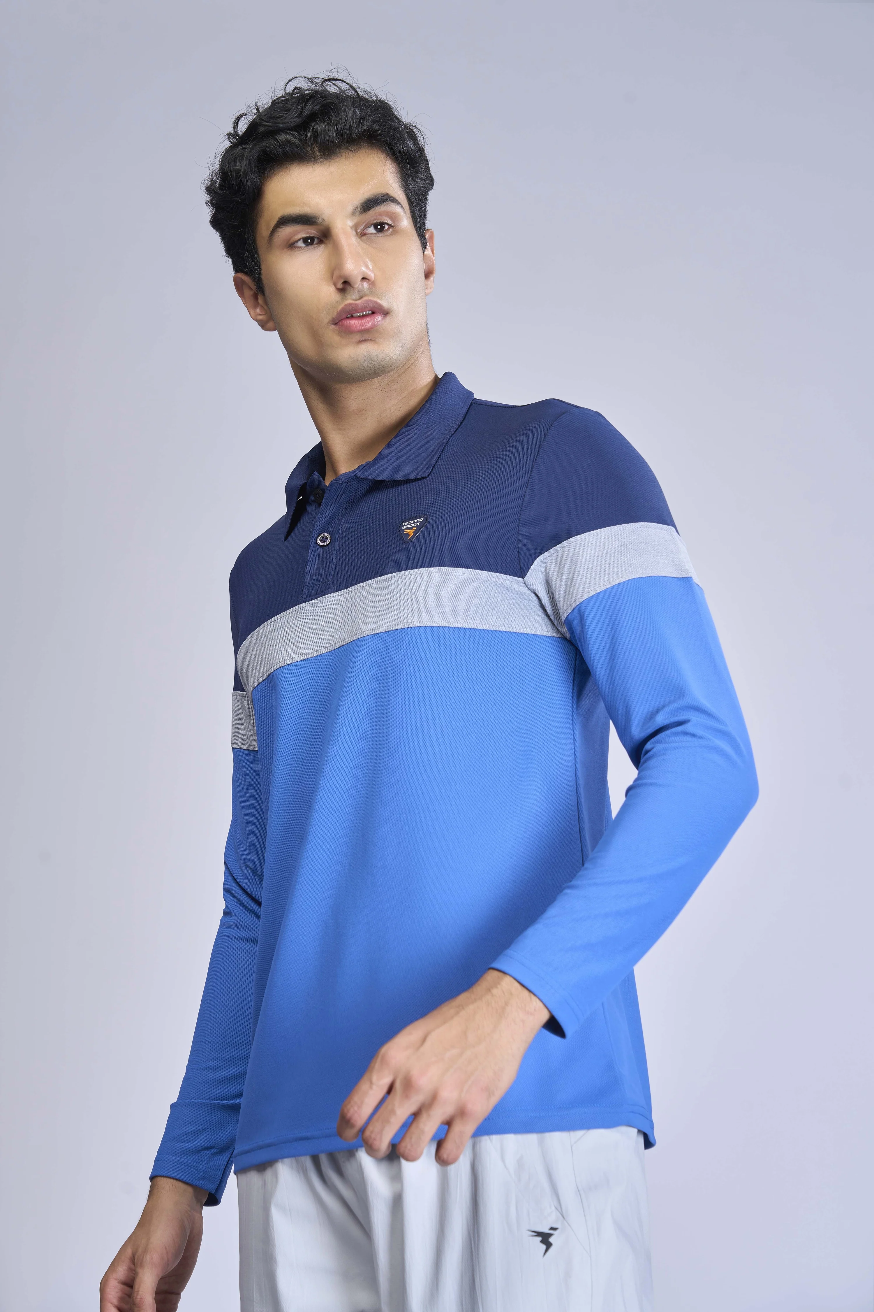 Men Colorblock Slim Fit Polo T-shirt with MATPIQ - Image 3