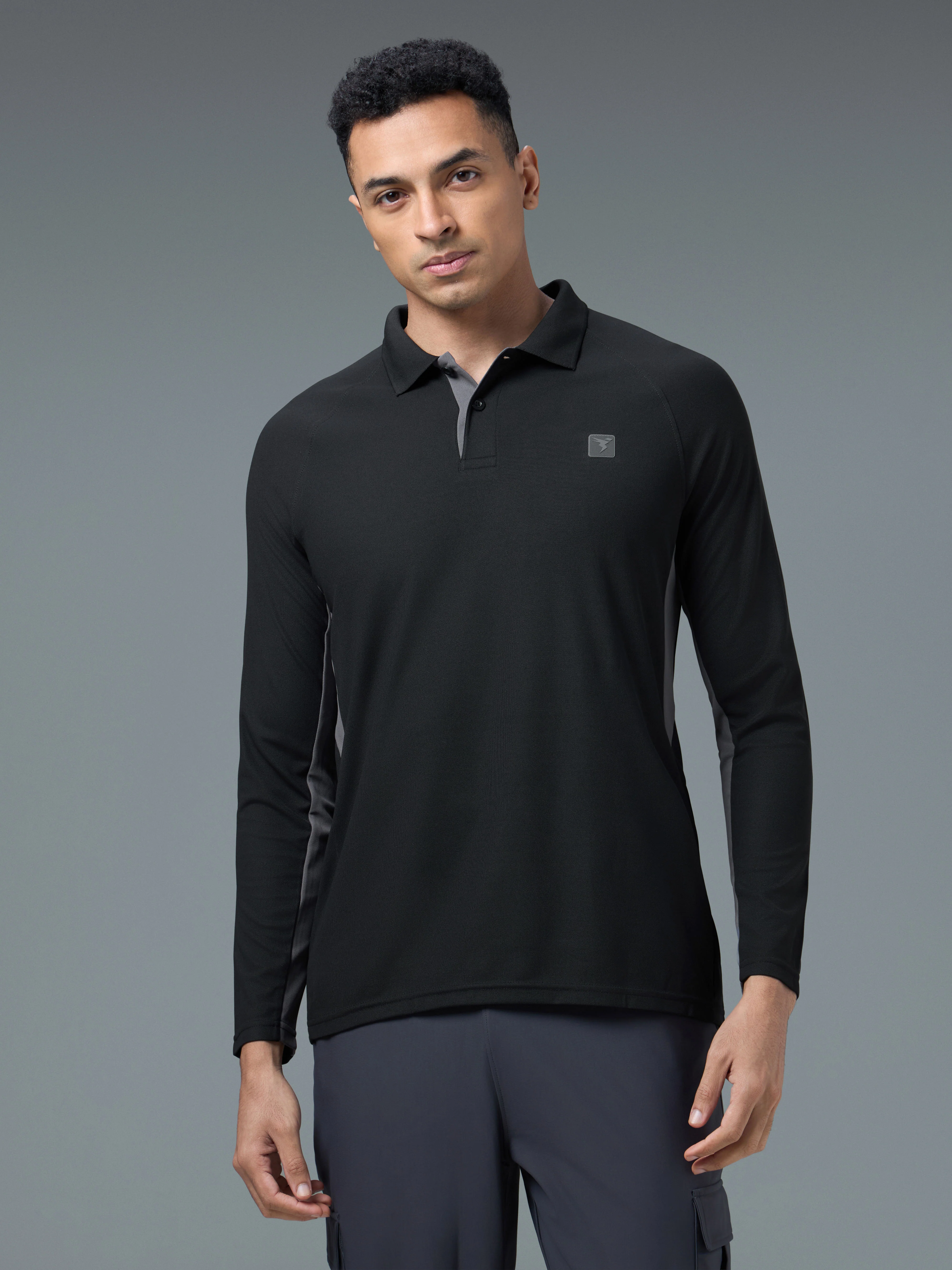 Men Colorblock Slim Fit Polo T-shirt with MATPIQ - Image 2