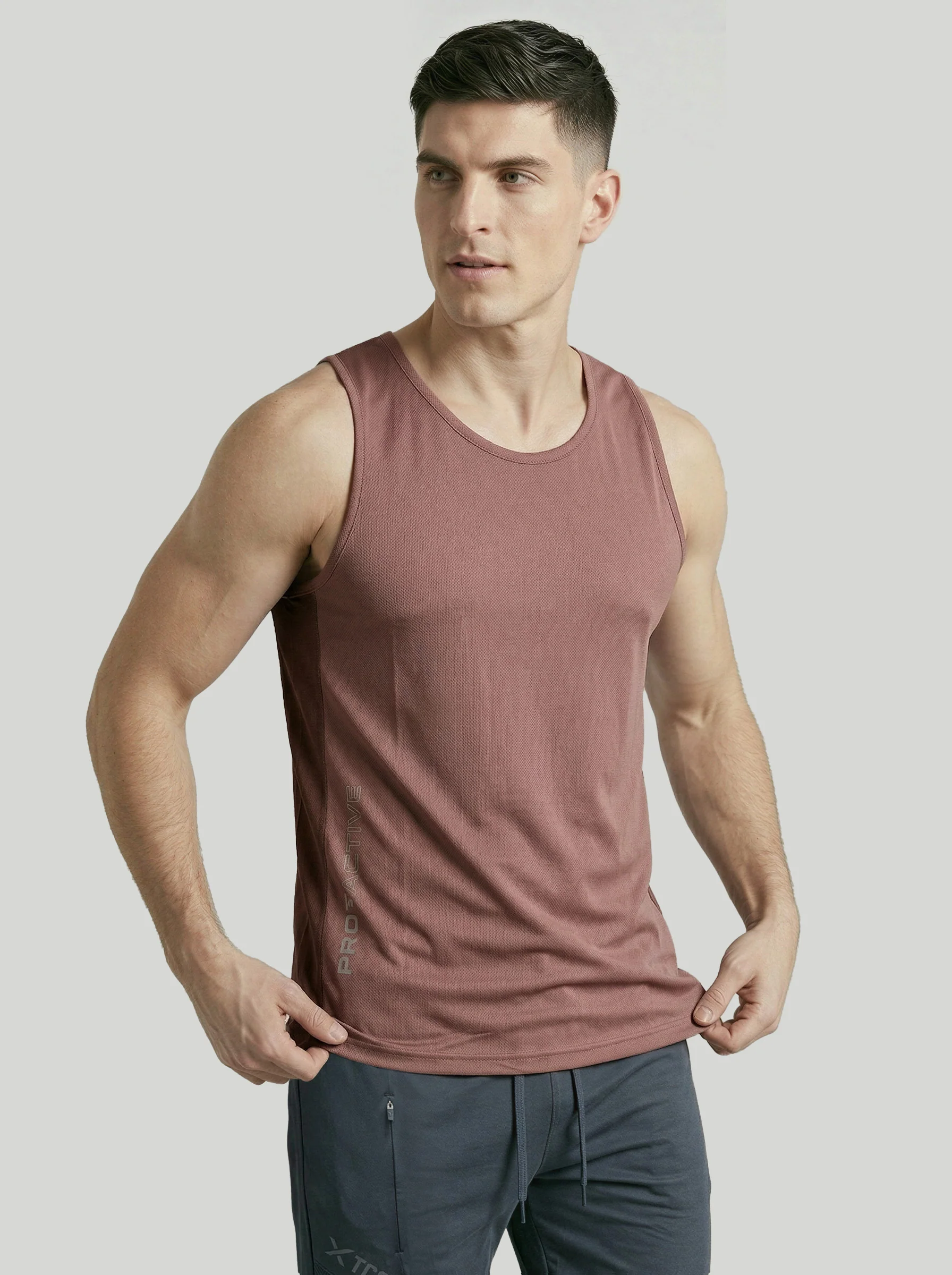 Men Colorblock Slim Fit Scoop Neck Sports Innerwear Vest with TECHNOCOOL+ - Image 3