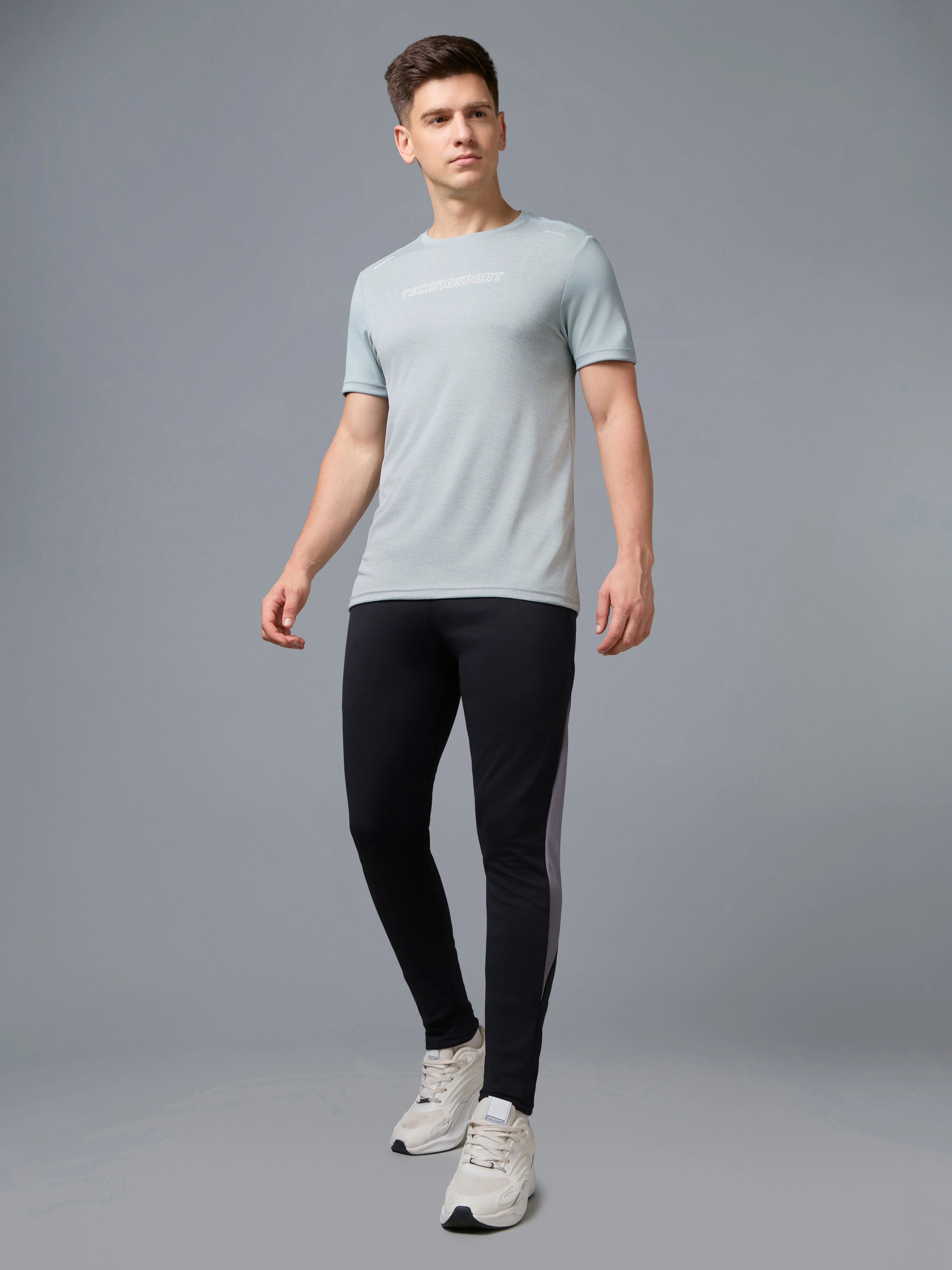 Men Colorblock Slim Fit Trackpants with TECHNO DRY - Image 6