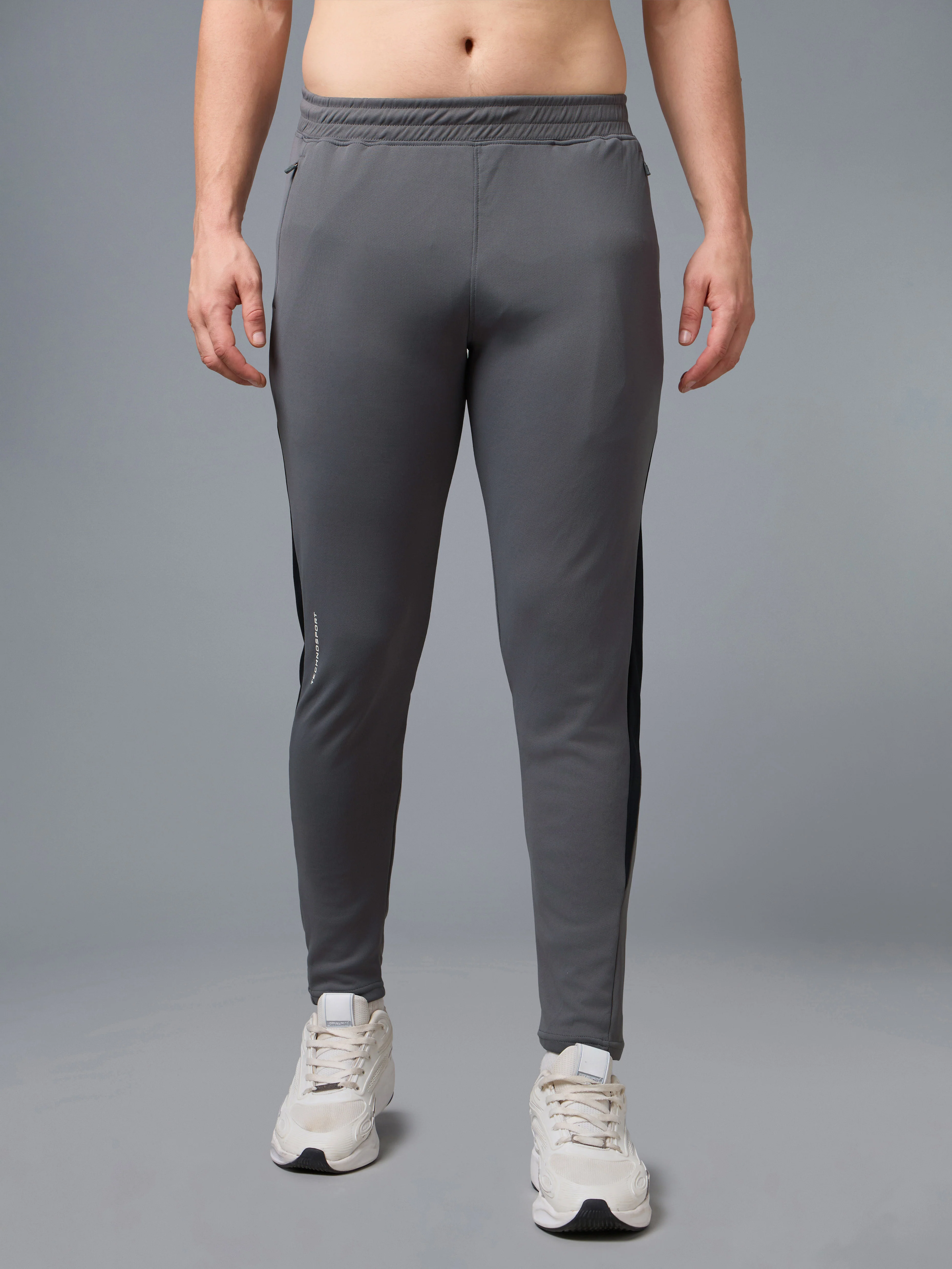Men Colorblock Slim Fit Trackpants with TECHNO DRY - Image 2