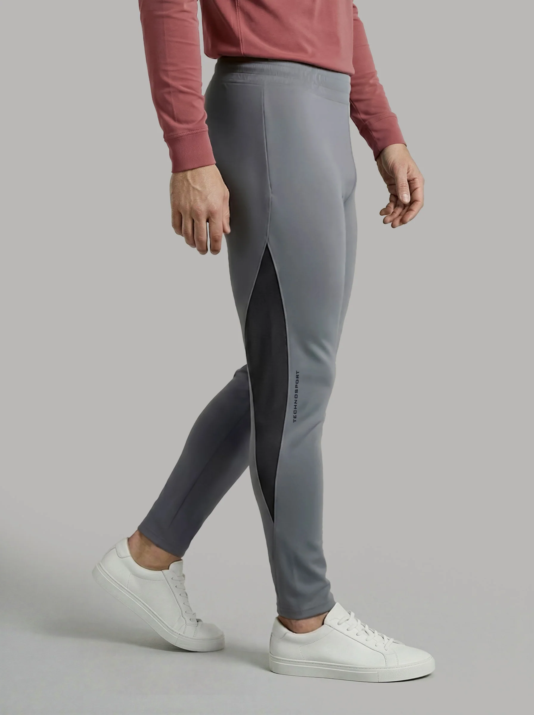 Men Colorblock Slim Fit Trackpants with TECHNO DRY - Image 2