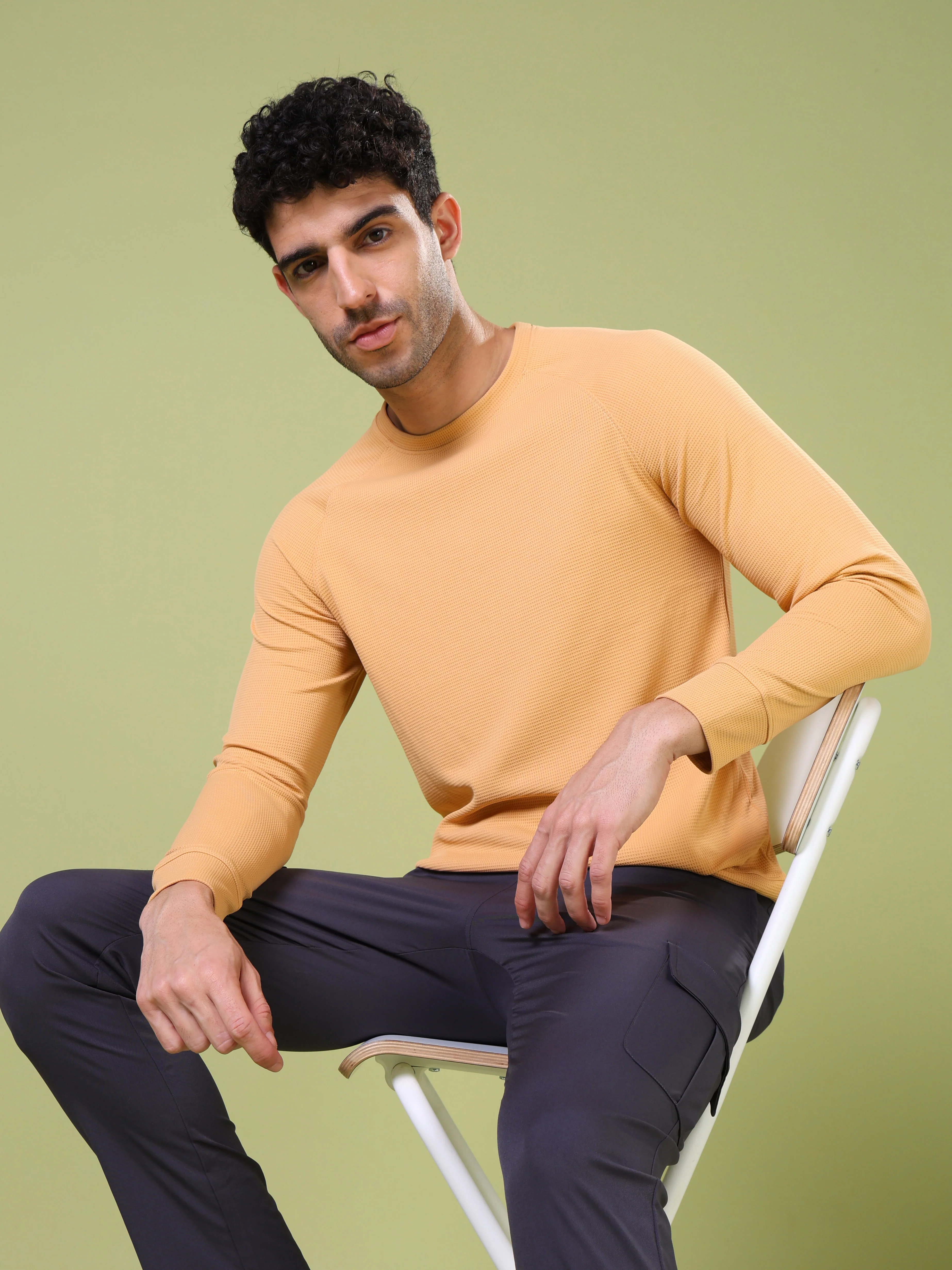Men Cubic Melange Slim Fit Round Neck T-shirt with TECHNOCOOL+ - Image 2