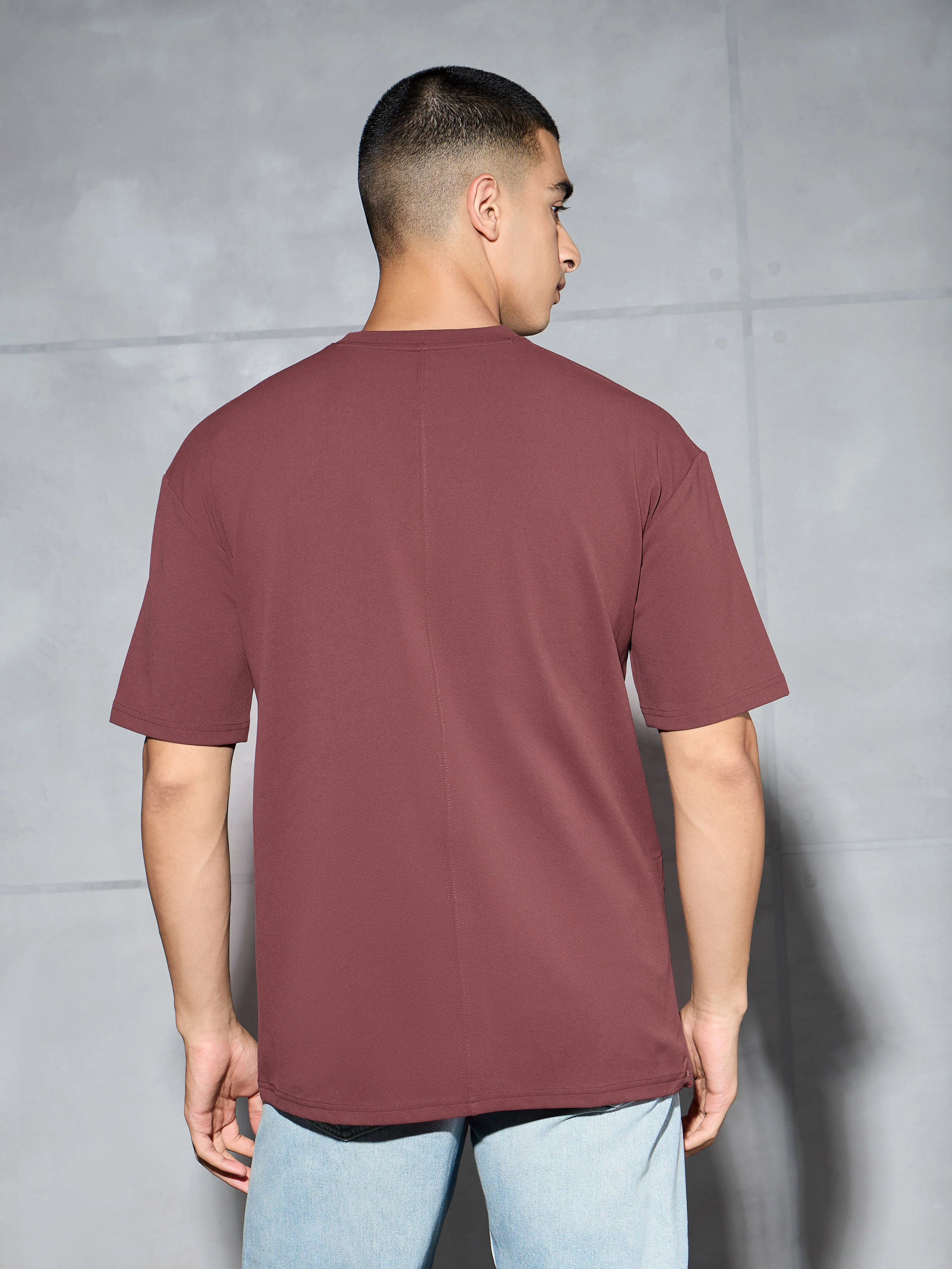 Men Printed Oversized Round Neck Sports T-shirt with ELASTO PLUS - Image 3