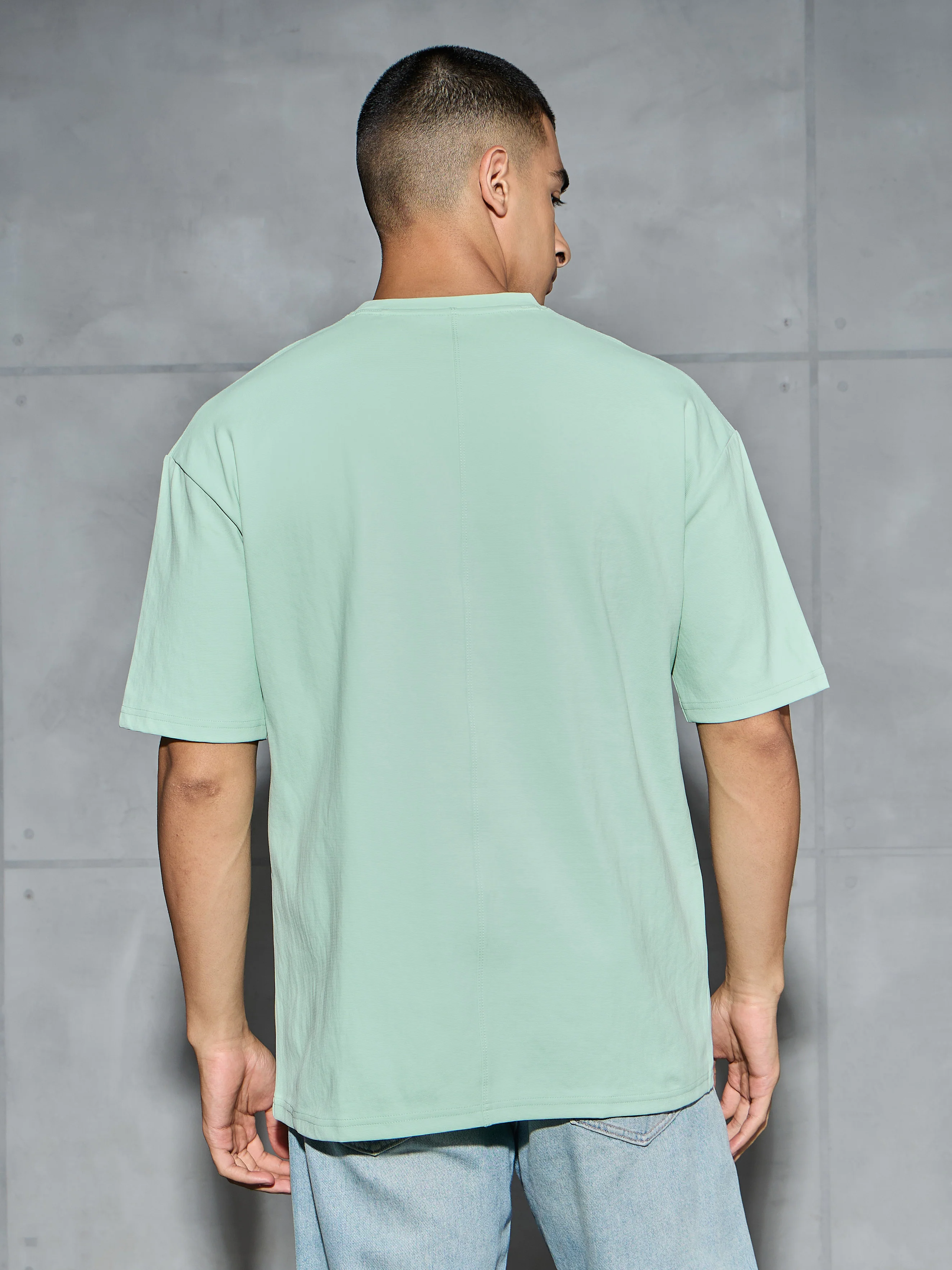 Men Printed Oversized Round Neck Sports T-shirt with ELASTO PLUS - Image 3